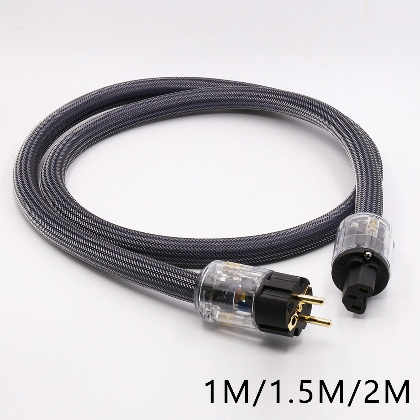 HiFi Audio Power Cable Pure Copper Power Cord Sleeves Power Line US 1M