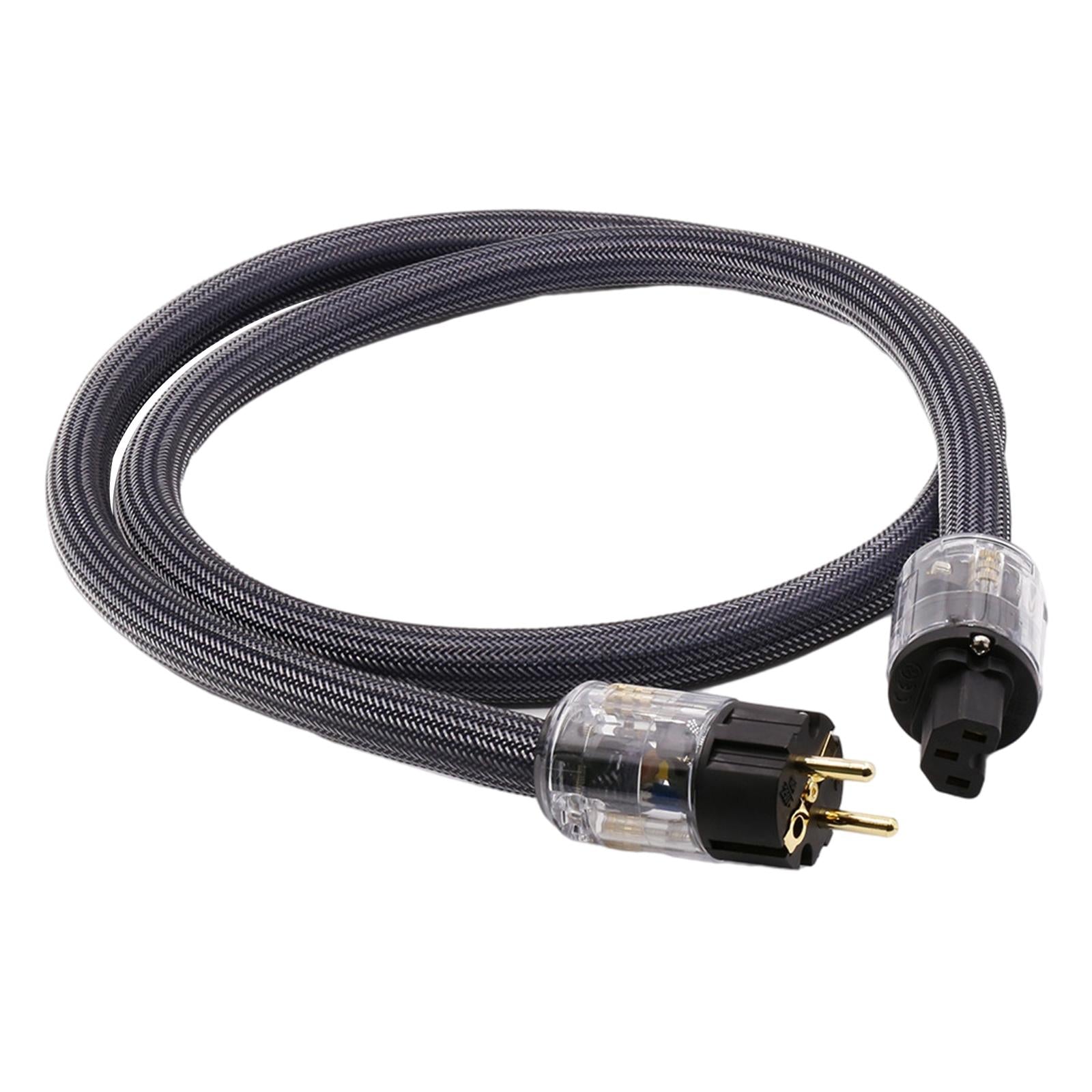 HiFi Audio Power Cable Pure Copper Power Cord Sleeves Power Line US 1.5M