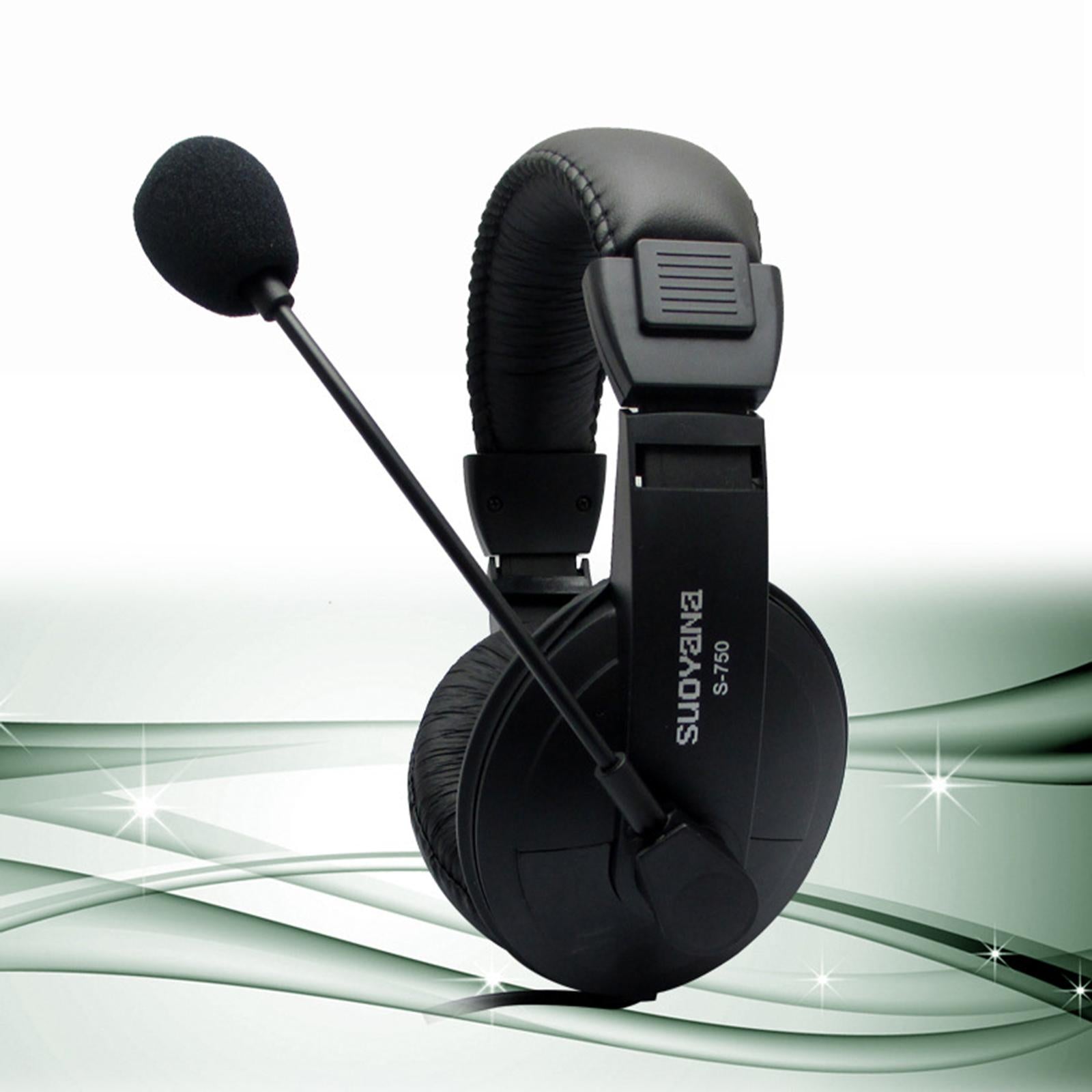 Over-Ear Gaming Headphone with Mic 3.5mm Bass Surround for Laptop Blue