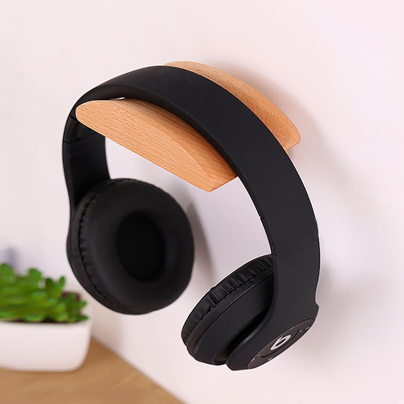 PC Gaming Headset Stand Headphone Holder Hanger Wood for Desktop Organize