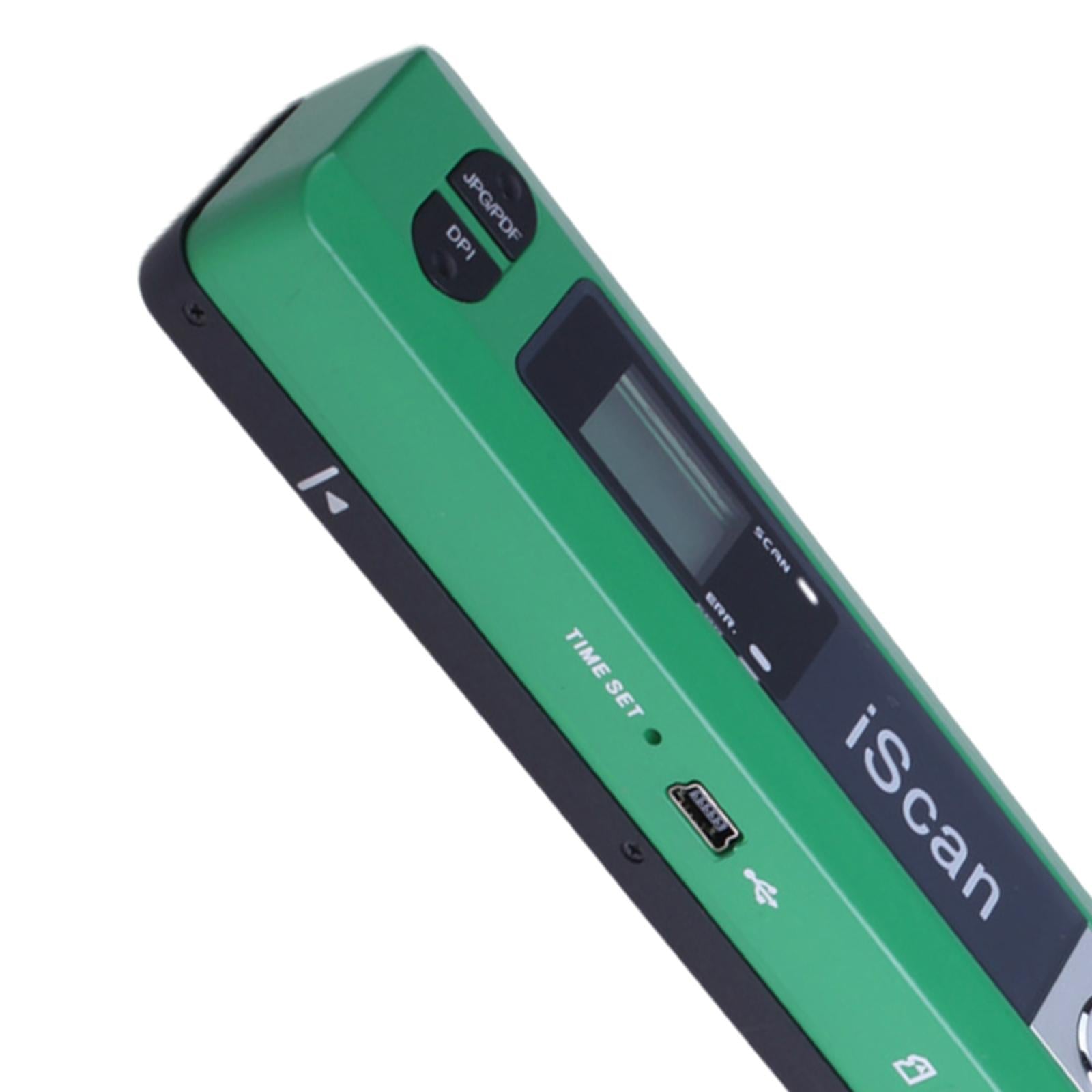 iScan Mini Handheld Portable Scanner 300/600/900DPI JEPG PDF Format Compact Green