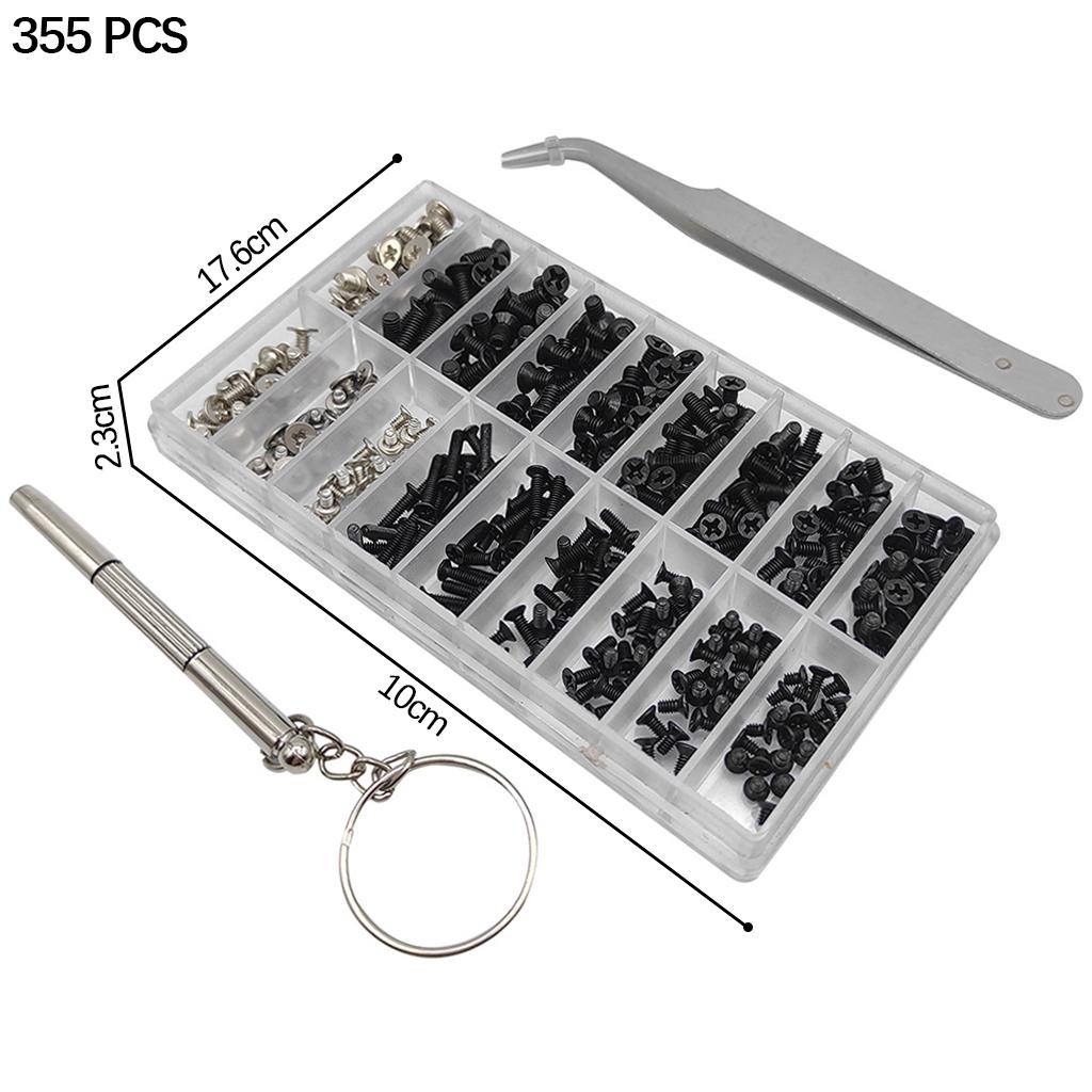 355pcs PC Screws Assorted Set M2 M3 M2.5 for Laptop PC Computer Repair