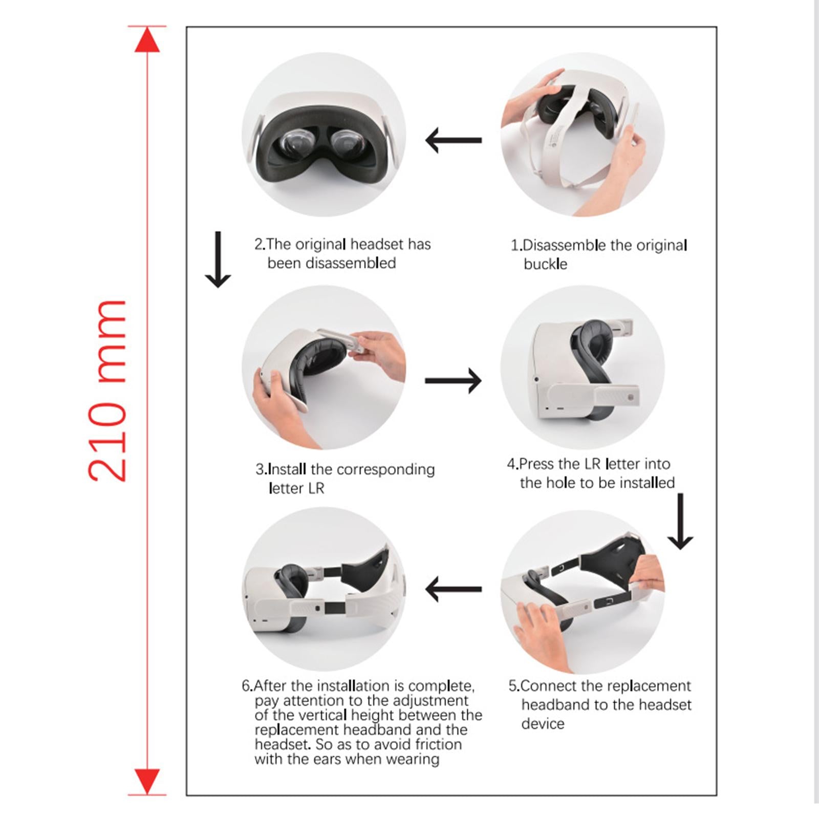 Adjustable Head Strap for Quest 2 Protective Headband VR Accessories White
