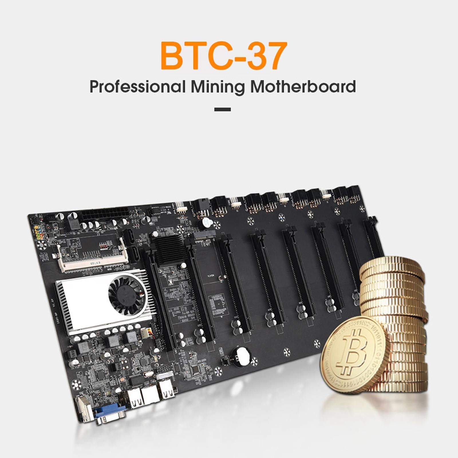 BTC-T37 Graphics Motherboard CPU Set DDR3 Miner with 4G RAM 128G Hard Drive
