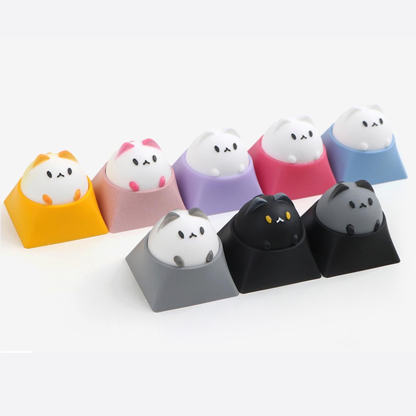 Cat Keycap Resin for DIY Key Custom Gaming Keycaps Kids Gifts Blue White