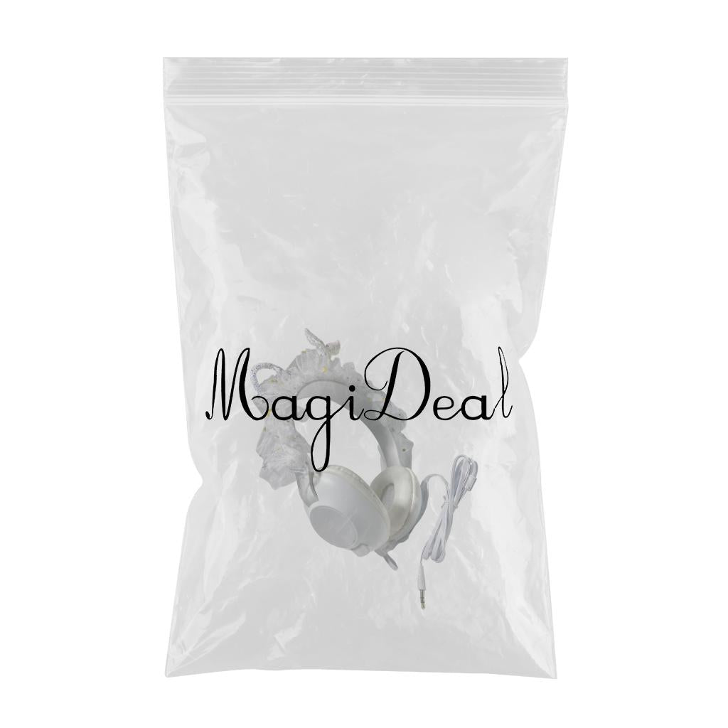 Wired Mermaid Headset HiFi with Mic for Gaming Mobile Phones Kid Adult White