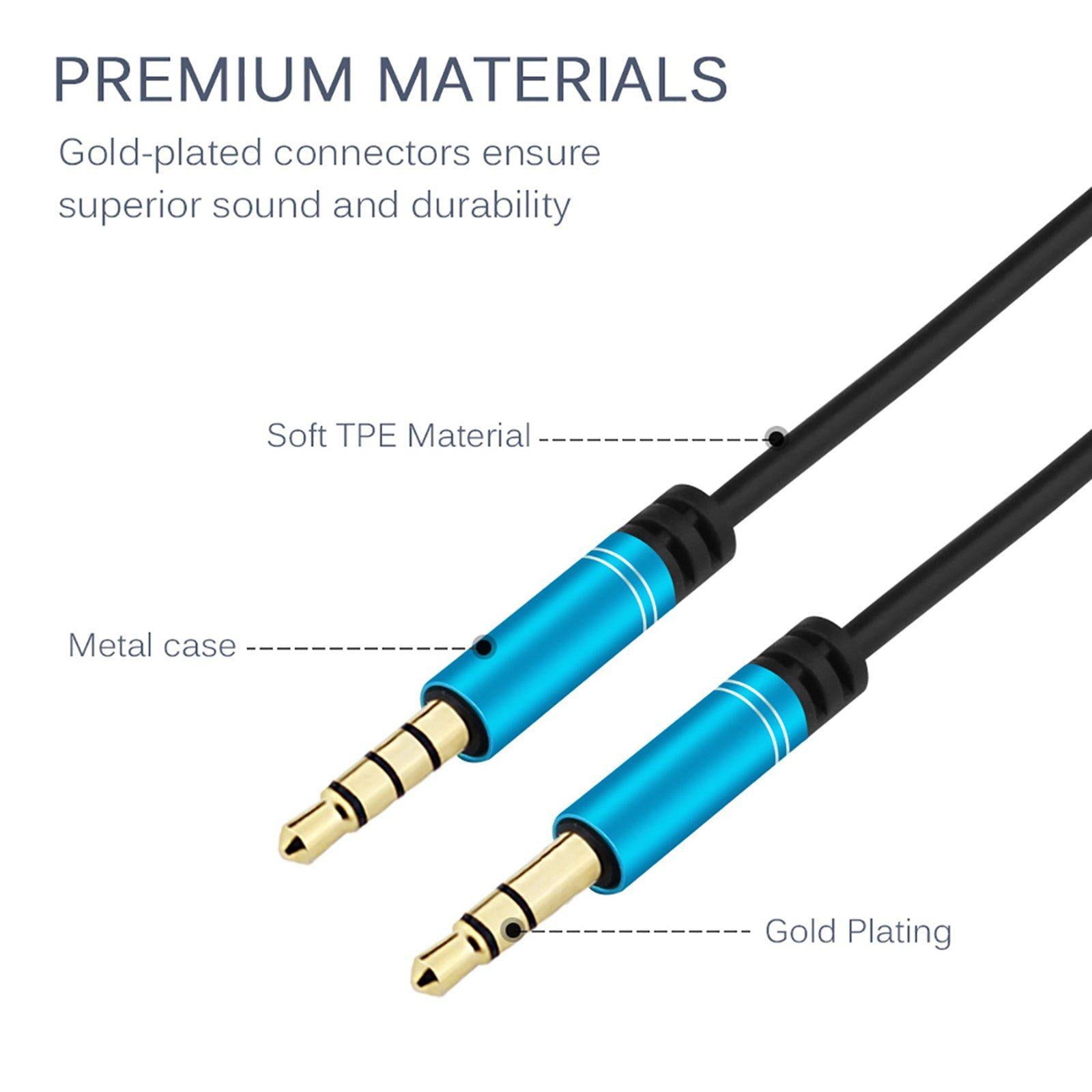 AUX Cable Headset Splitter Extender for Digital Product Blue