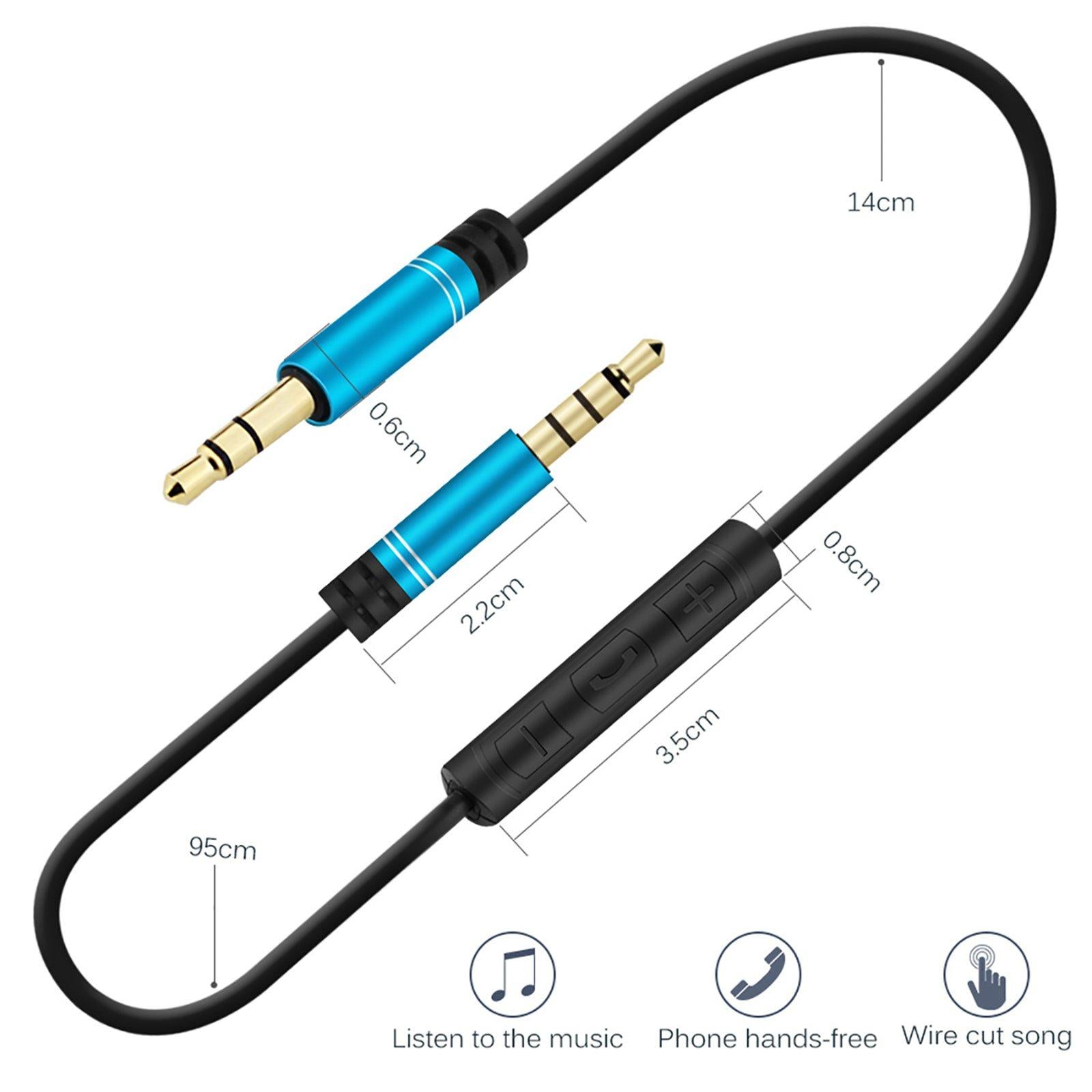 AUX Cable Headset Splitter Extender for Digital Product Blue