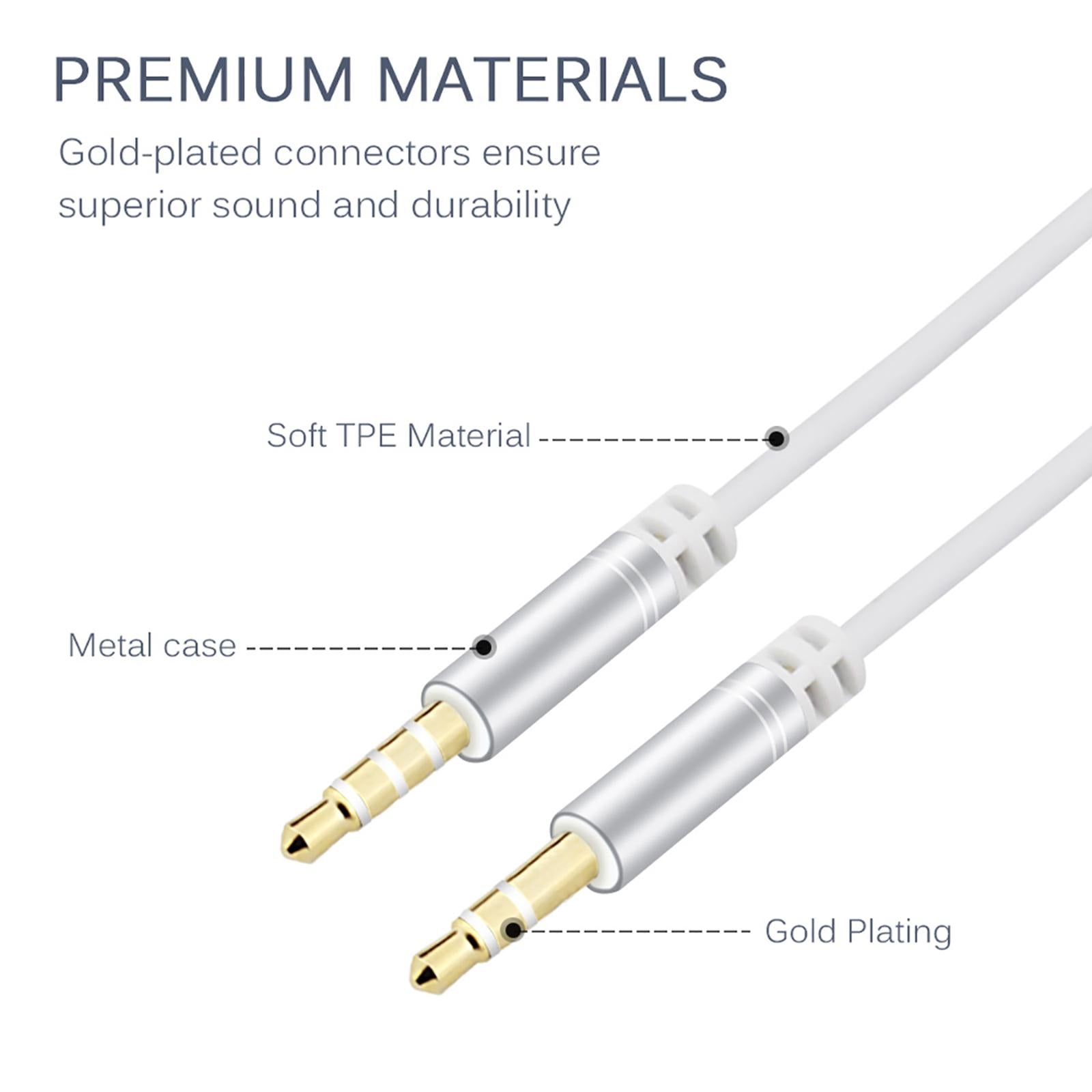 AUX Cable Headset Splitter Extender for Digital Product Silver Gray