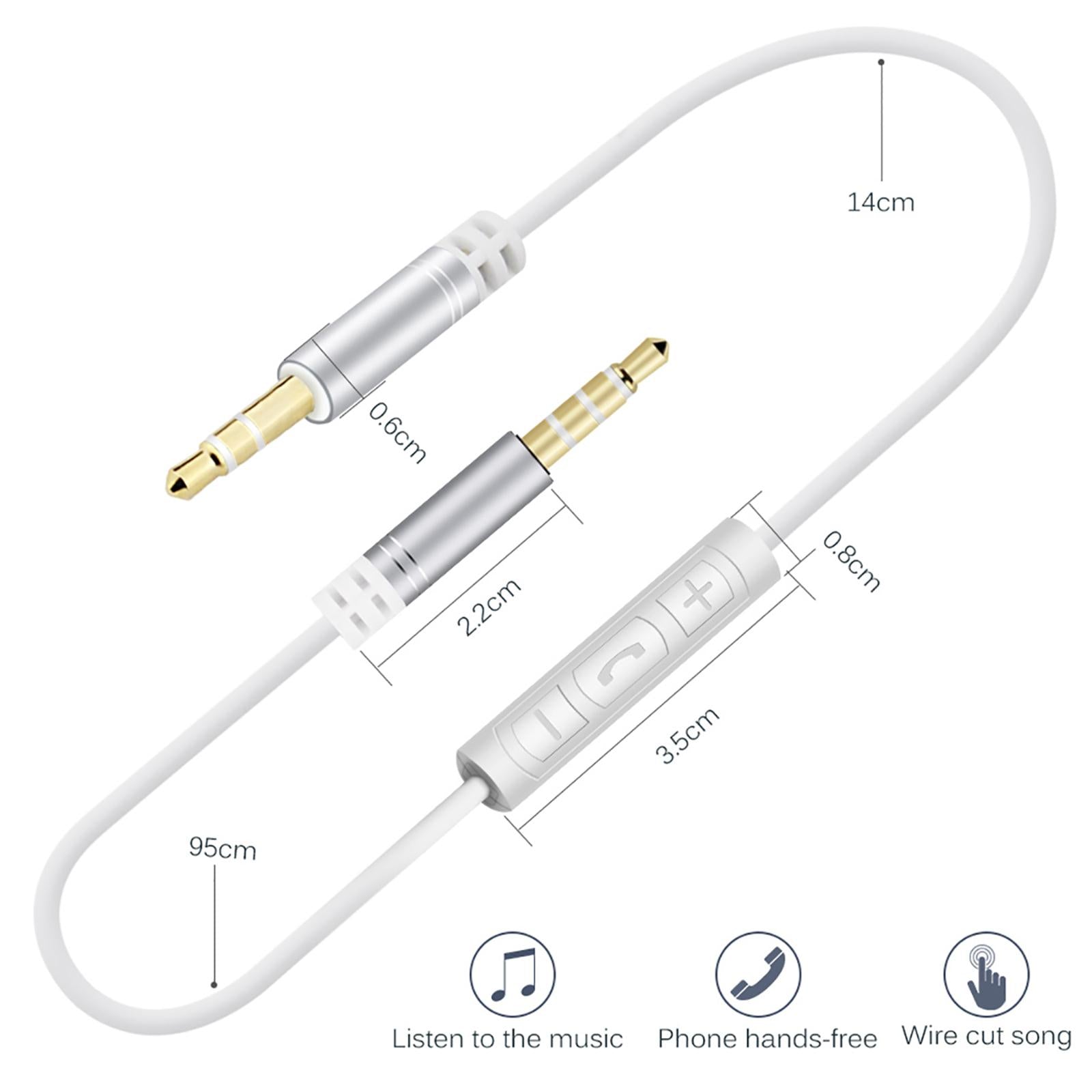 AUX Cable Headset Splitter Extender for Digital Product Silver Gray