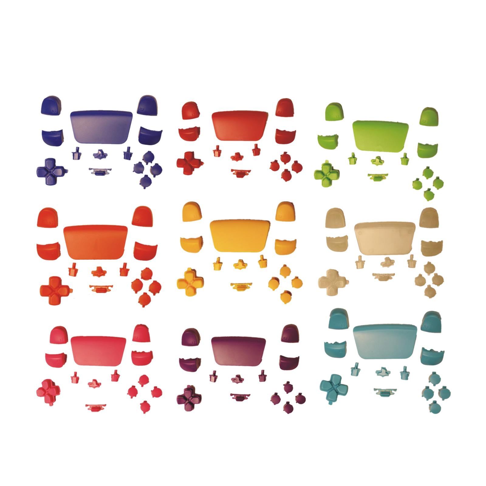 16Pcs Premium Button Kit Anti-Slip Accessories Durable Replacement for PS5 yellow