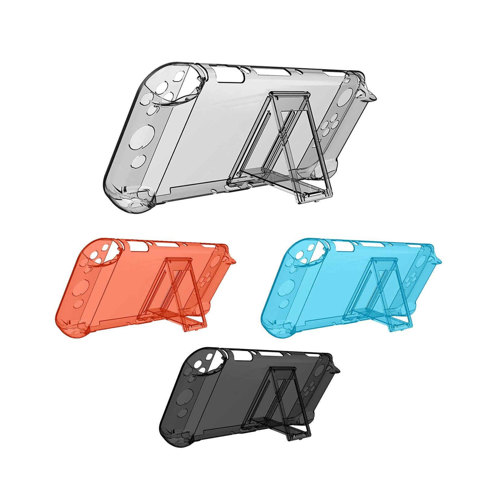 Console Protective Case with Stand for NSwitch Game Console Clear White