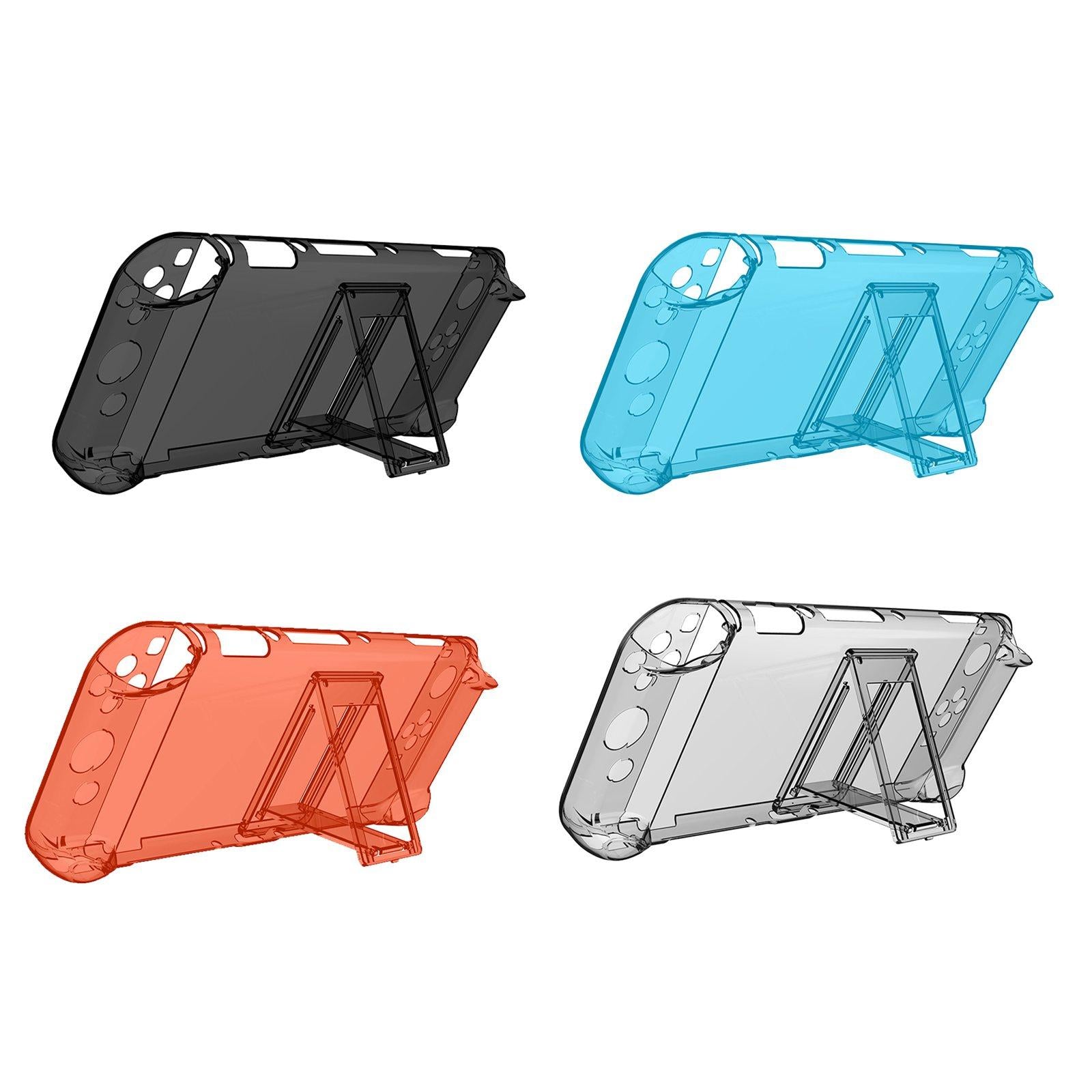 Console Protective Case with Stand for NSwitch Game Console Clear White