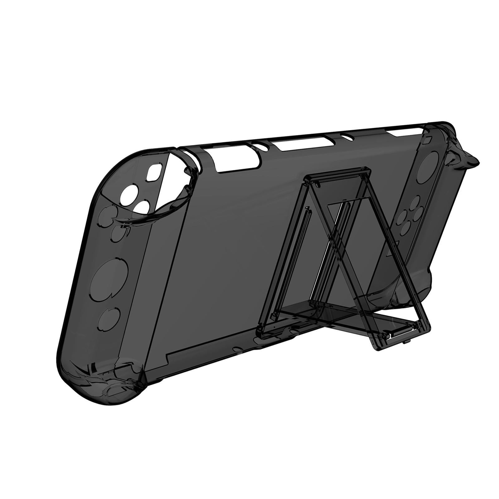 Console Protective Case with Stand for NSwitch Game Console Clear Black