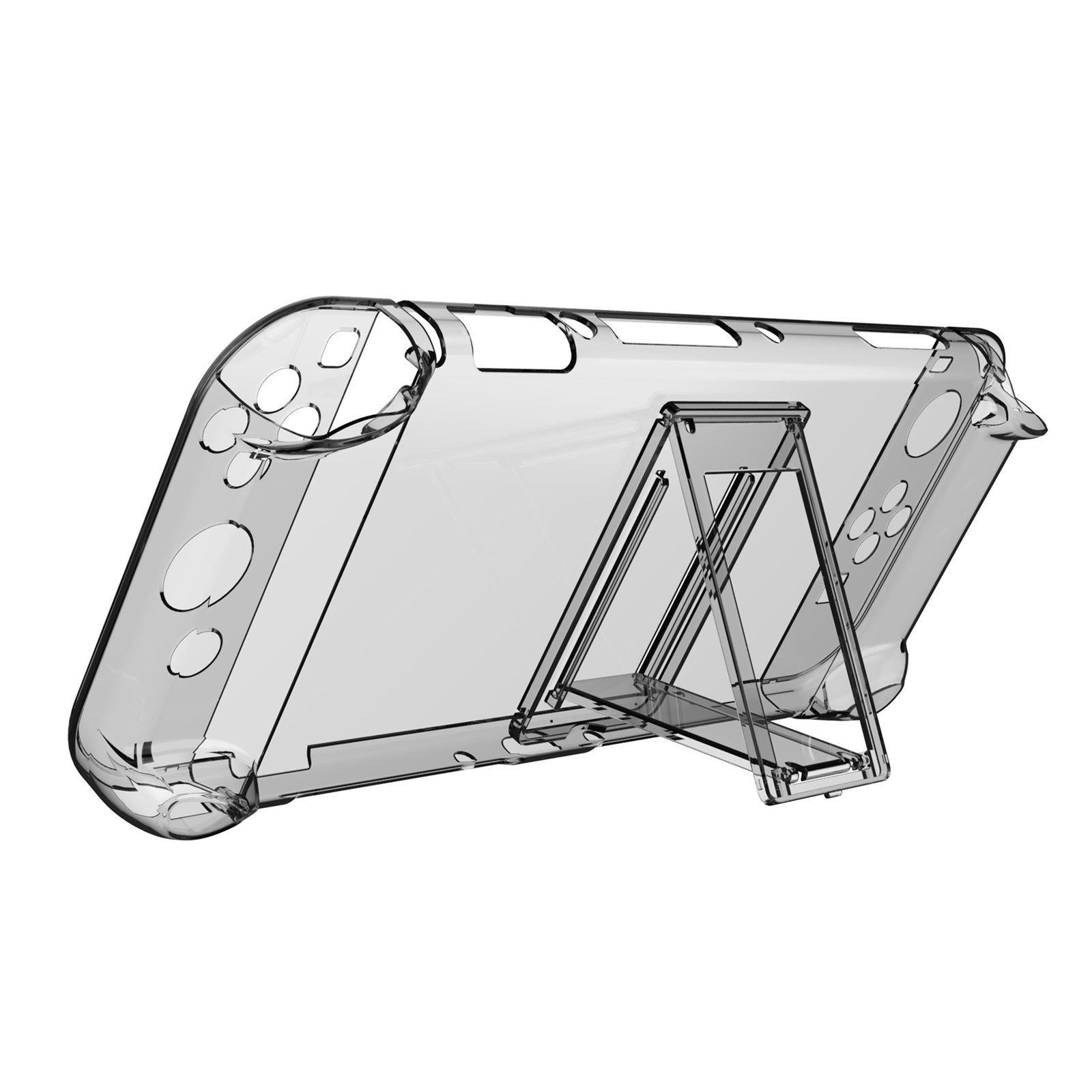 Console Protective Case with Stand for NSwitch Game Console Clear Black
