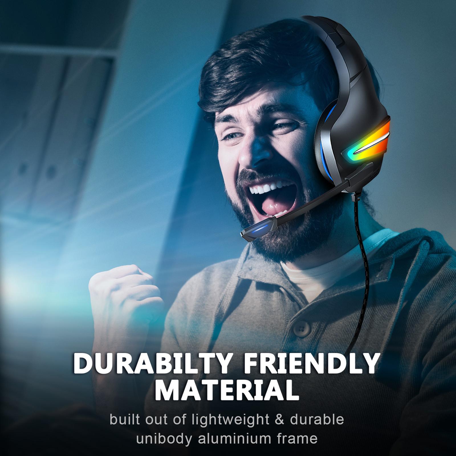 Gaming Headset Stereo Comfortable Over-Ear for Laptop Competition Movie Dark Blue