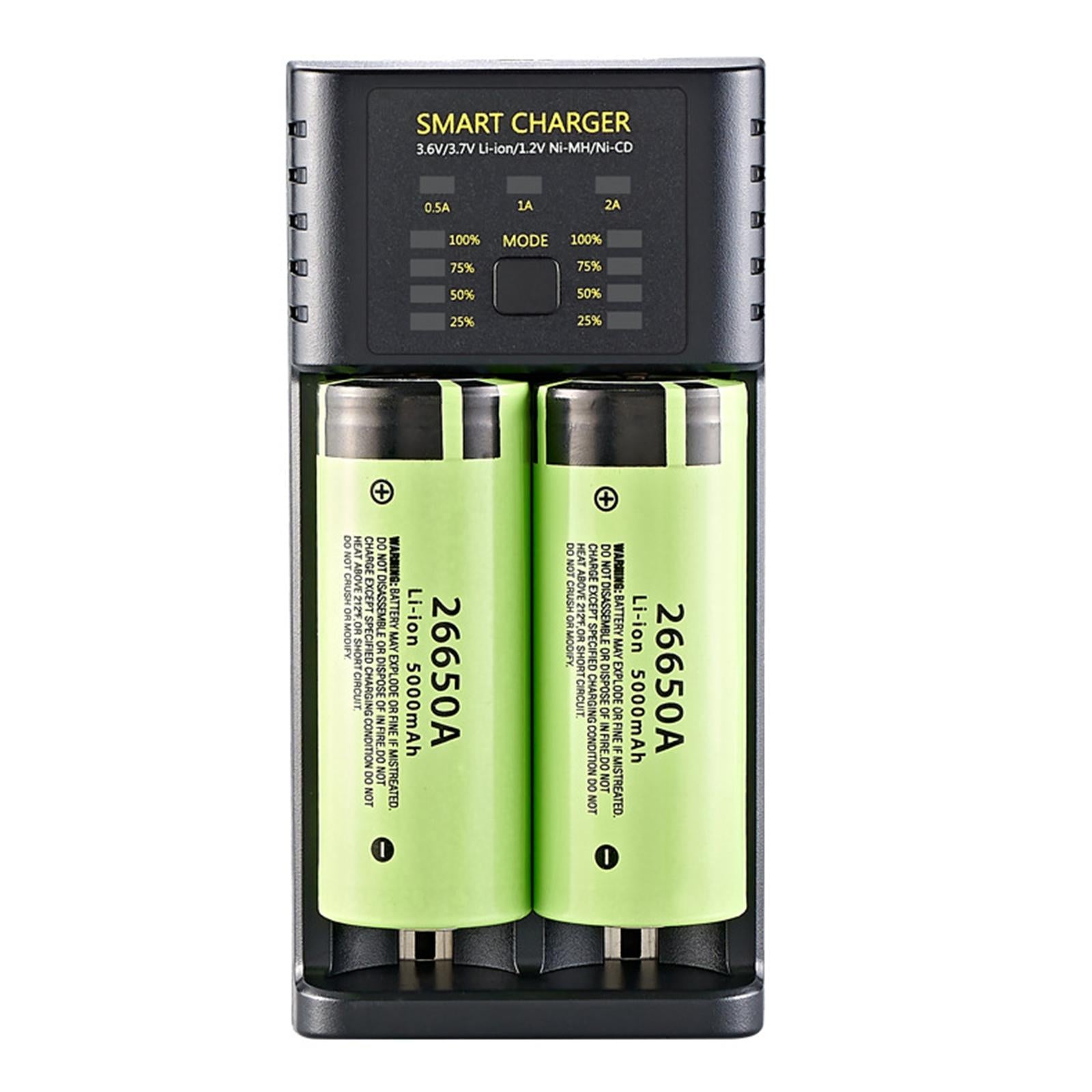 Dual Slot Smart Battery USB Charger for LI-Ion/Imr Ncr 25500 26650 Inr