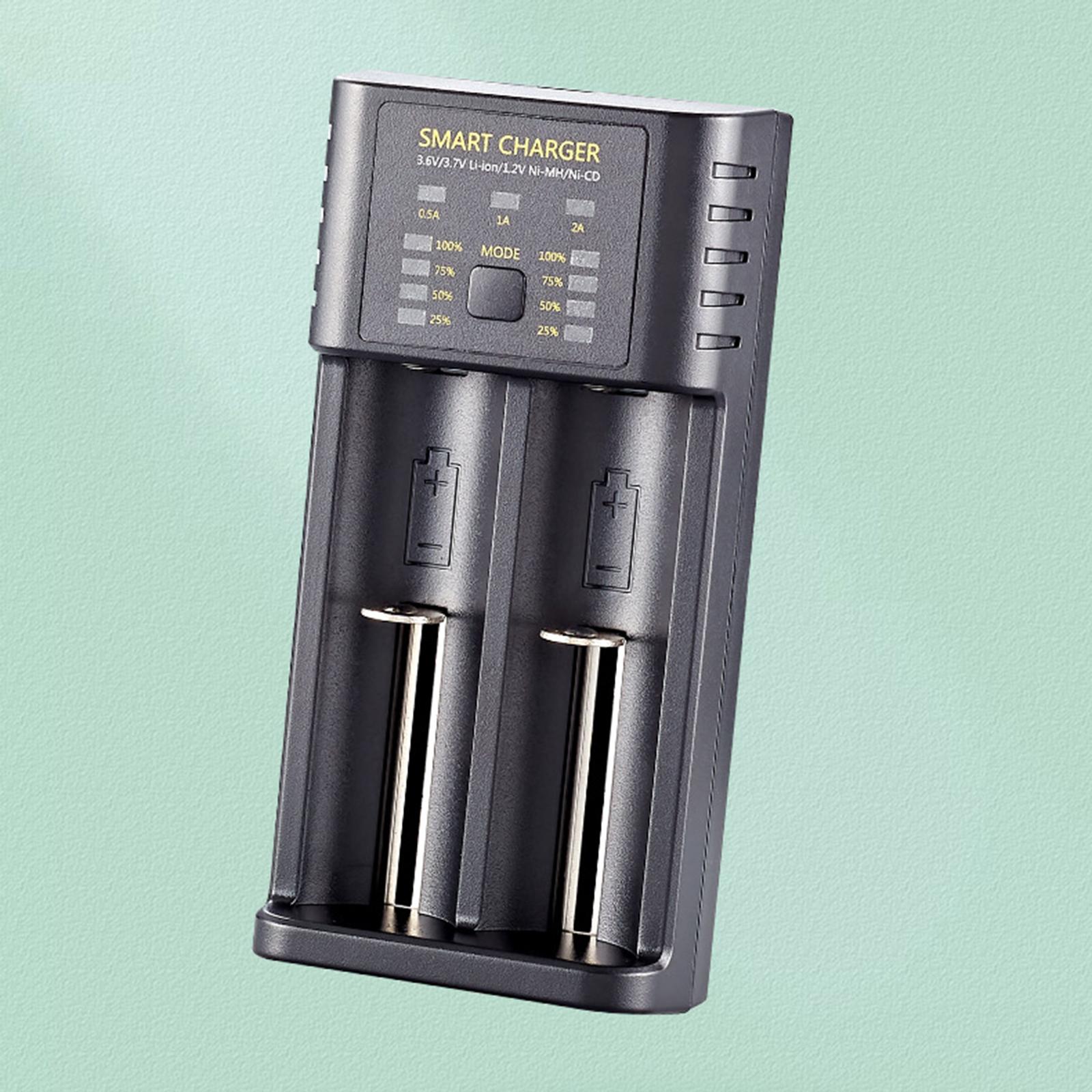 Dual Slot Smart Battery USB Charger for LI-Ion/Imr Ncr 25500 26650 Inr