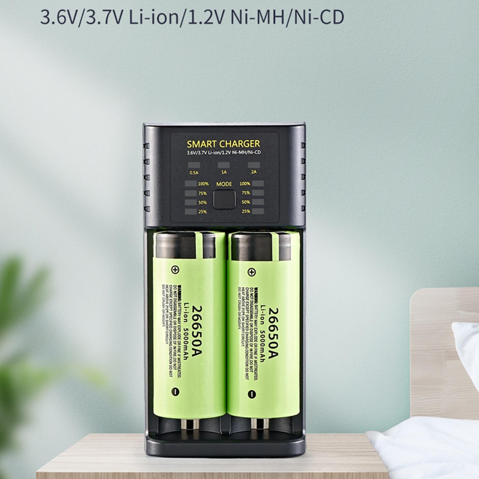 Dual Slot Smart Battery USB Charger for LI-Ion/Imr Ncr 25500 26650 Inr