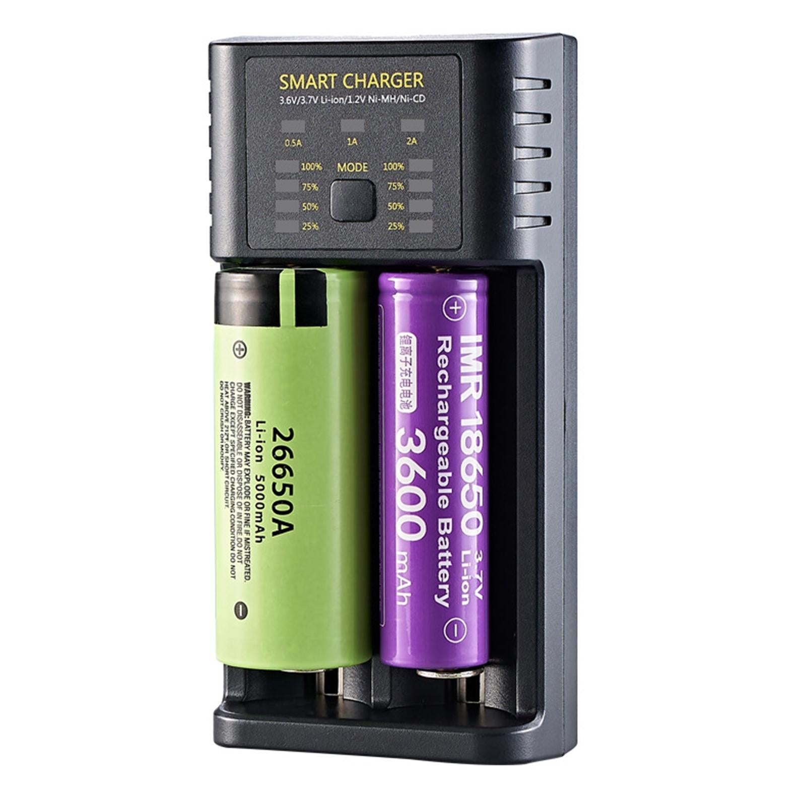 Dual Slot Smart Battery USB Charger for LI-Ion/Imr Ncr 25500 26650 Inr