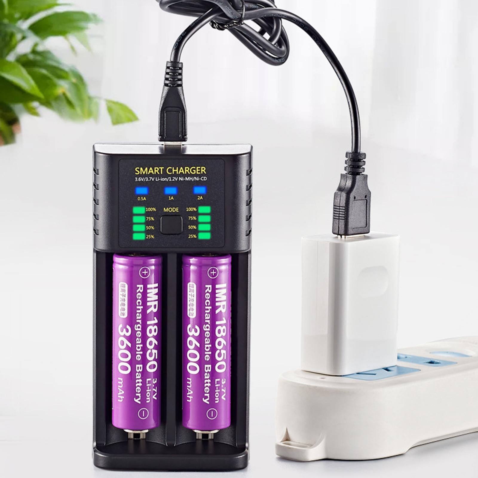 Dual Slot Smart Battery USB Charger for LI-Ion/Imr Ncr 25500 26650 Inr
