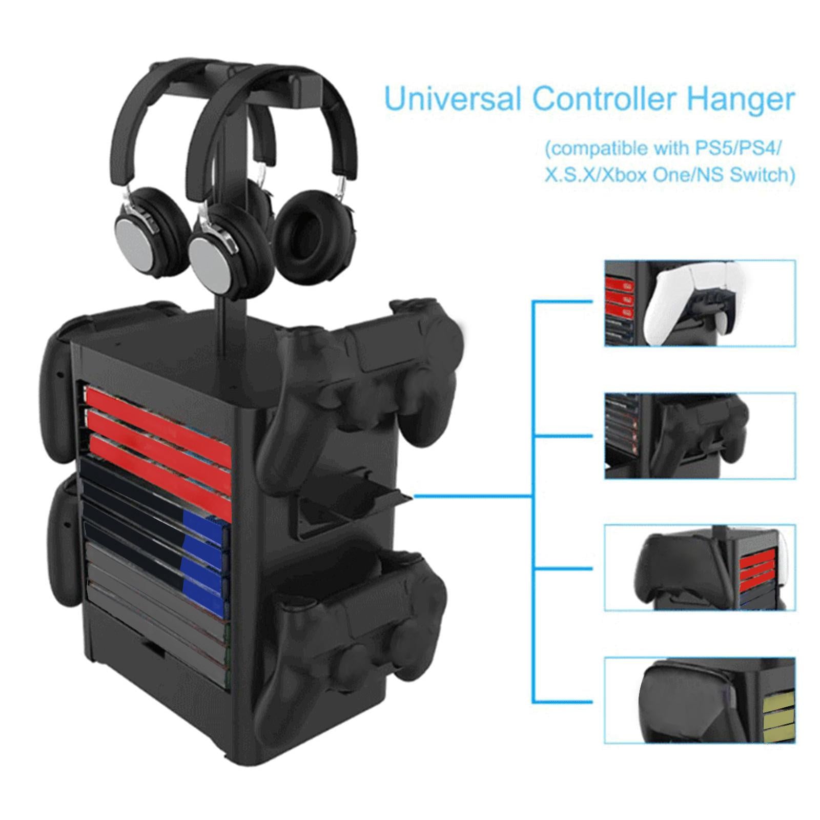 Disc Rack and Controller Headset Vertical Stand Holder for PS5 White