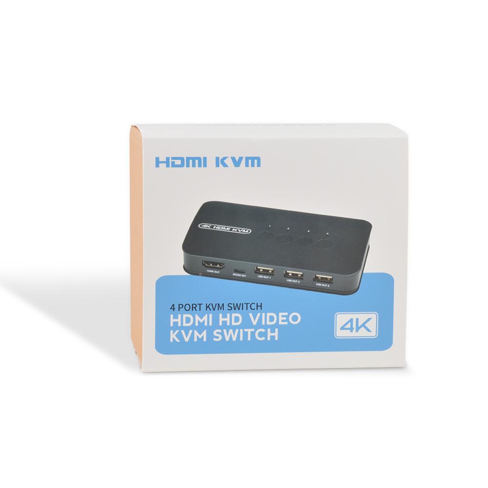 HDMI KVM Switch Selector for 4 Computers Sharing Plug&Play Multiple Devices