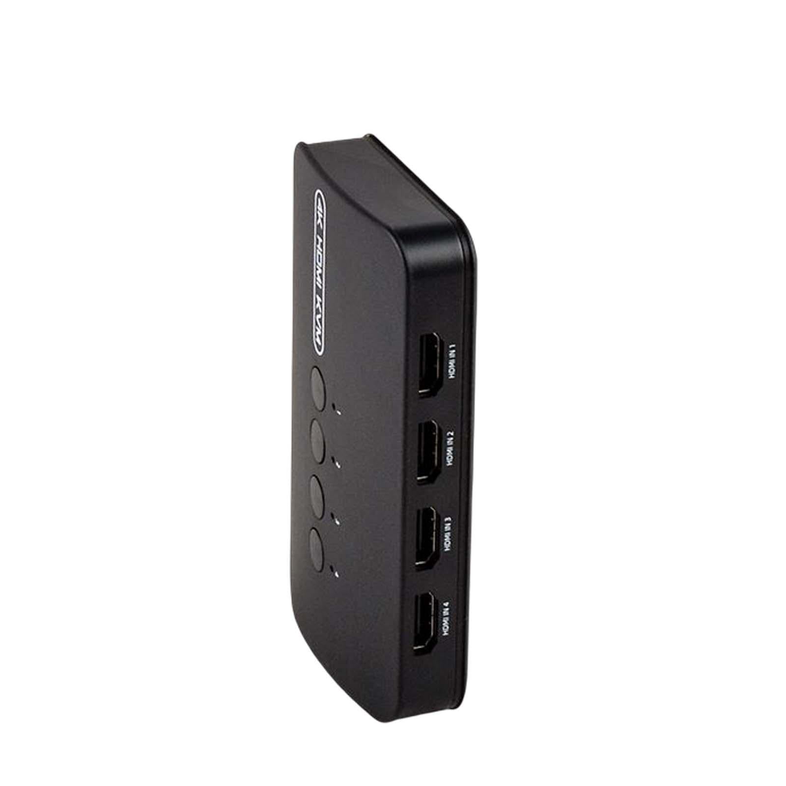 HDMI KVM Switch Selector for 4 Computers Sharing Plug&Play Multiple Devices