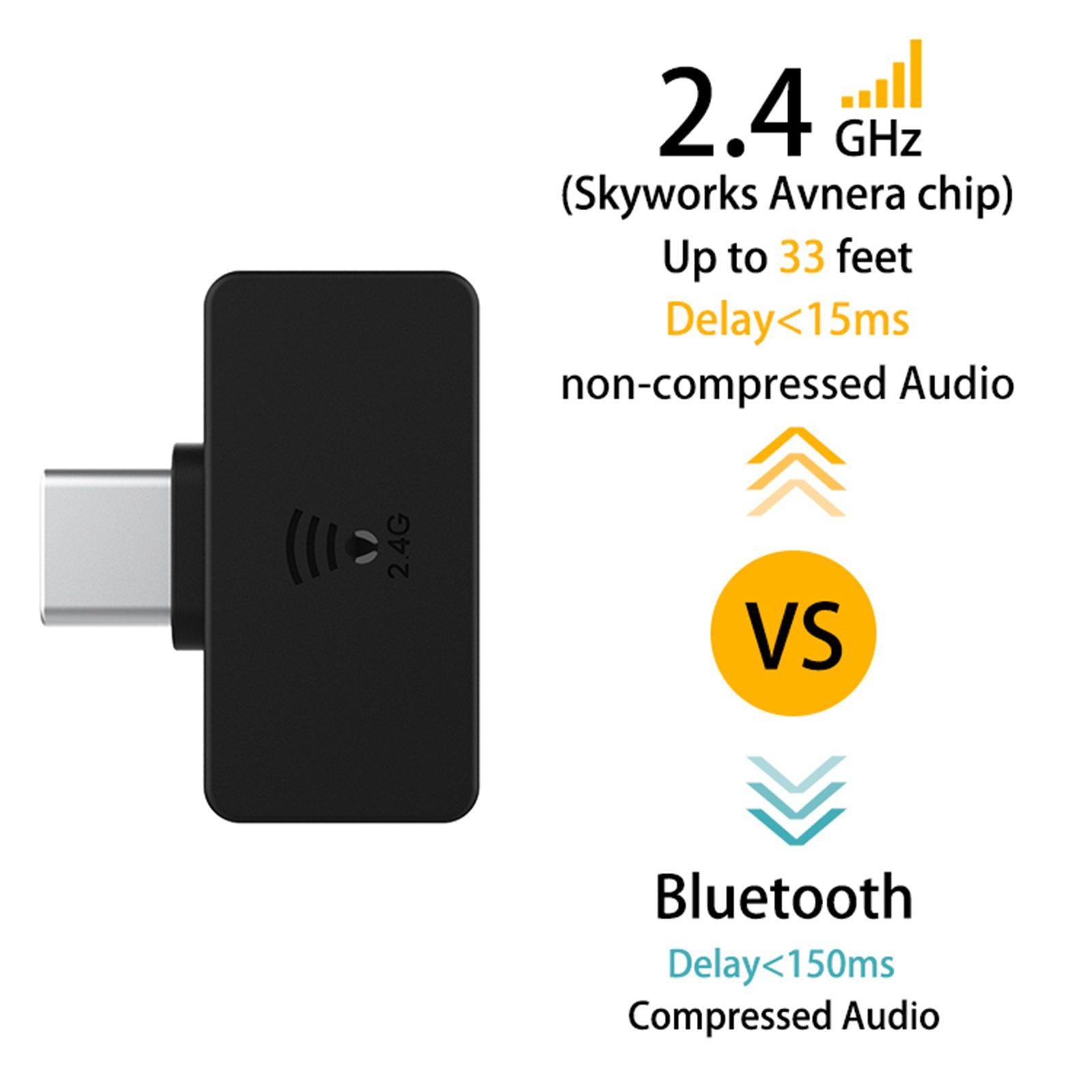 Gaming Headset Noise Cancellation for Travel USB to Type-C Adapter white
