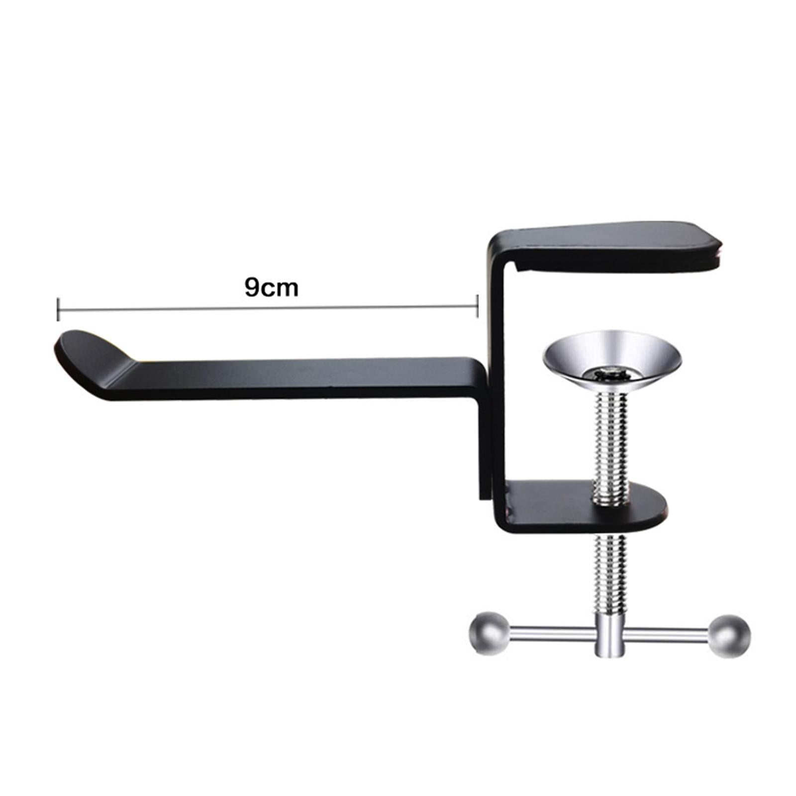 Under Desk Headset Clamp C-Clamp Quick Grip for Desktop Silver knob