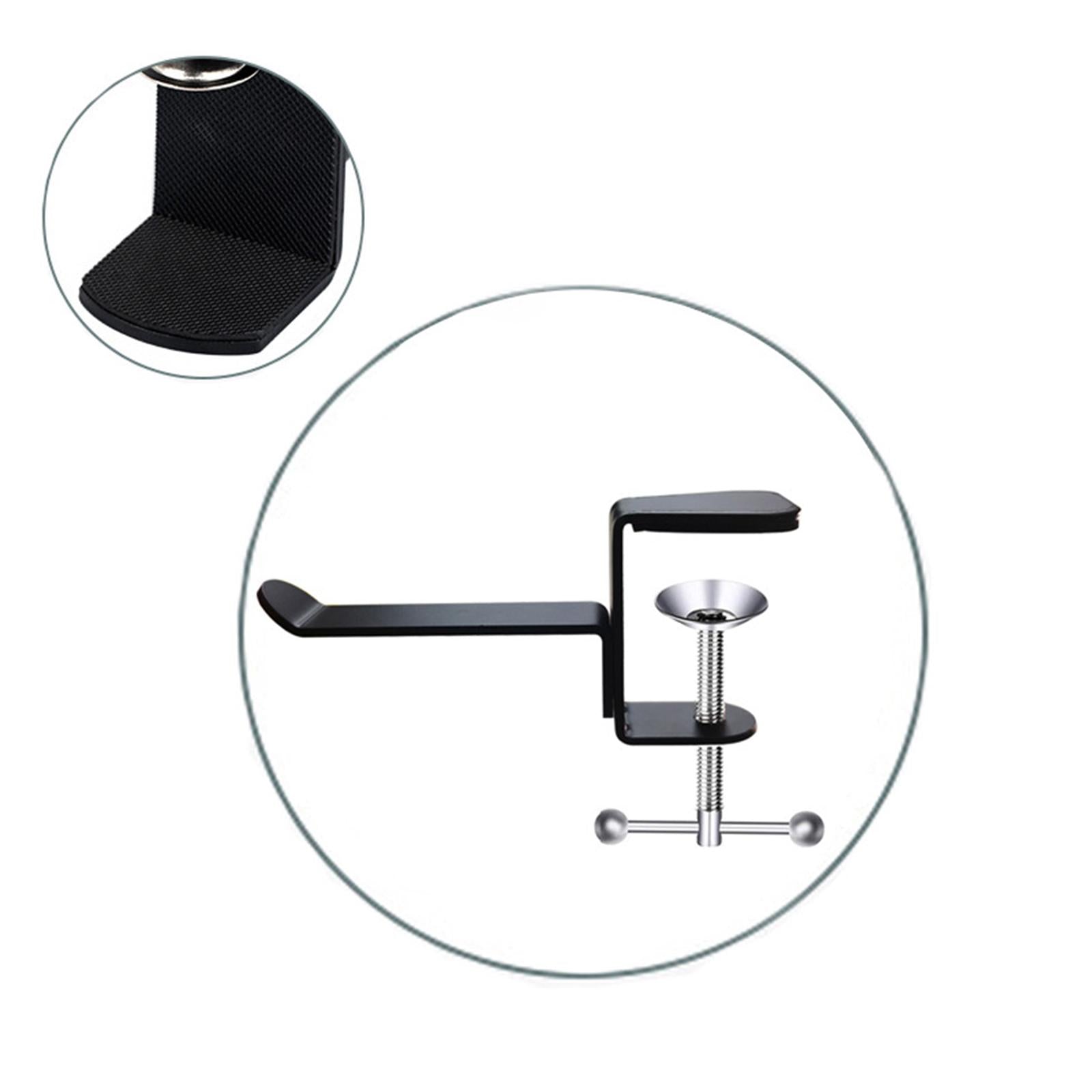 Under Desk Headset Clamp C-Clamp Quick Grip for Desktop Black knob