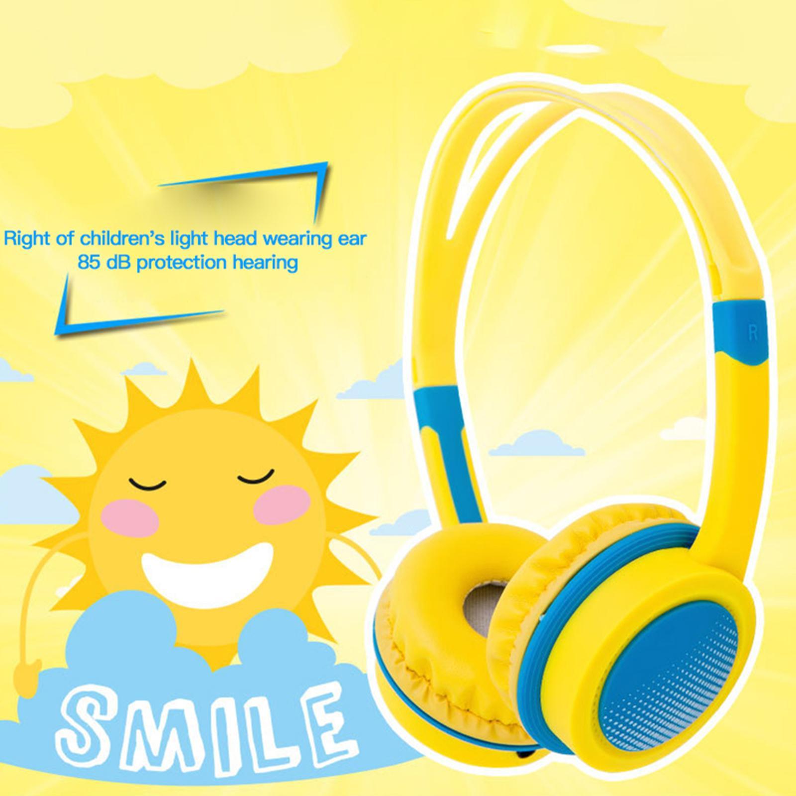Wired Headphones Kids Headphones Computer Tablet Child Earphone Blue