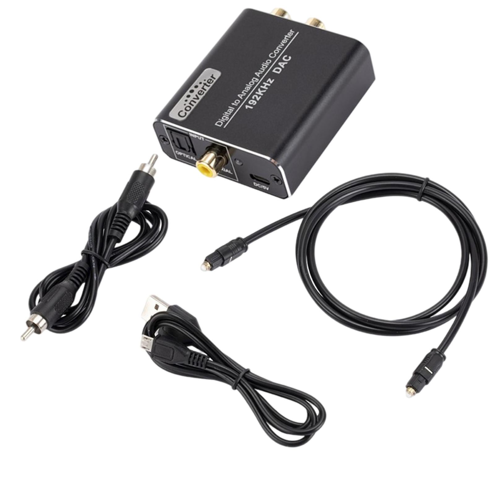 Digital to Analog Audio Converter 192 KHz RCA L/R Aluminum Home Cinema