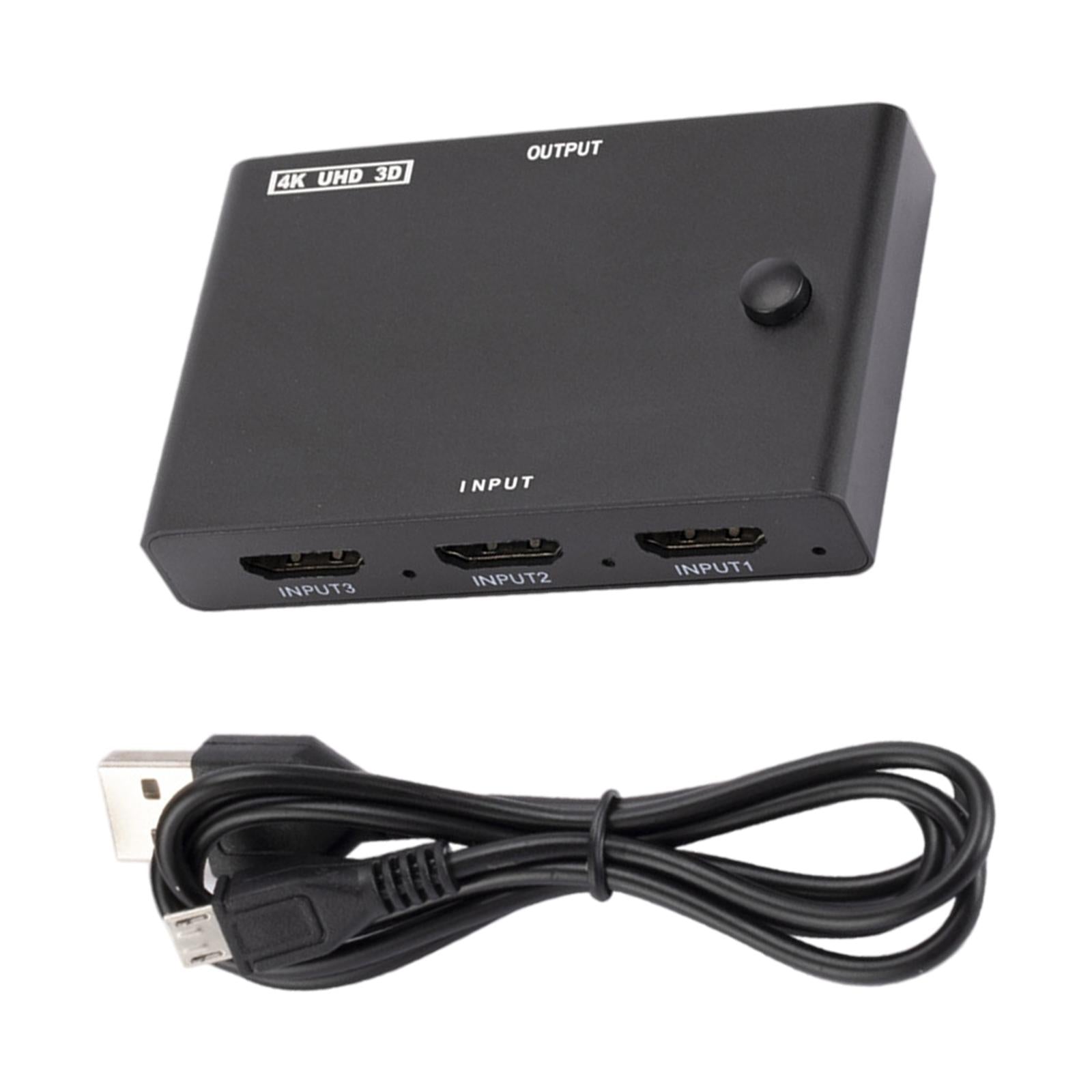 3 in 1 Out HDMI Switcher 4K 2K Fast Transmission Plug and Play for PC HDTV