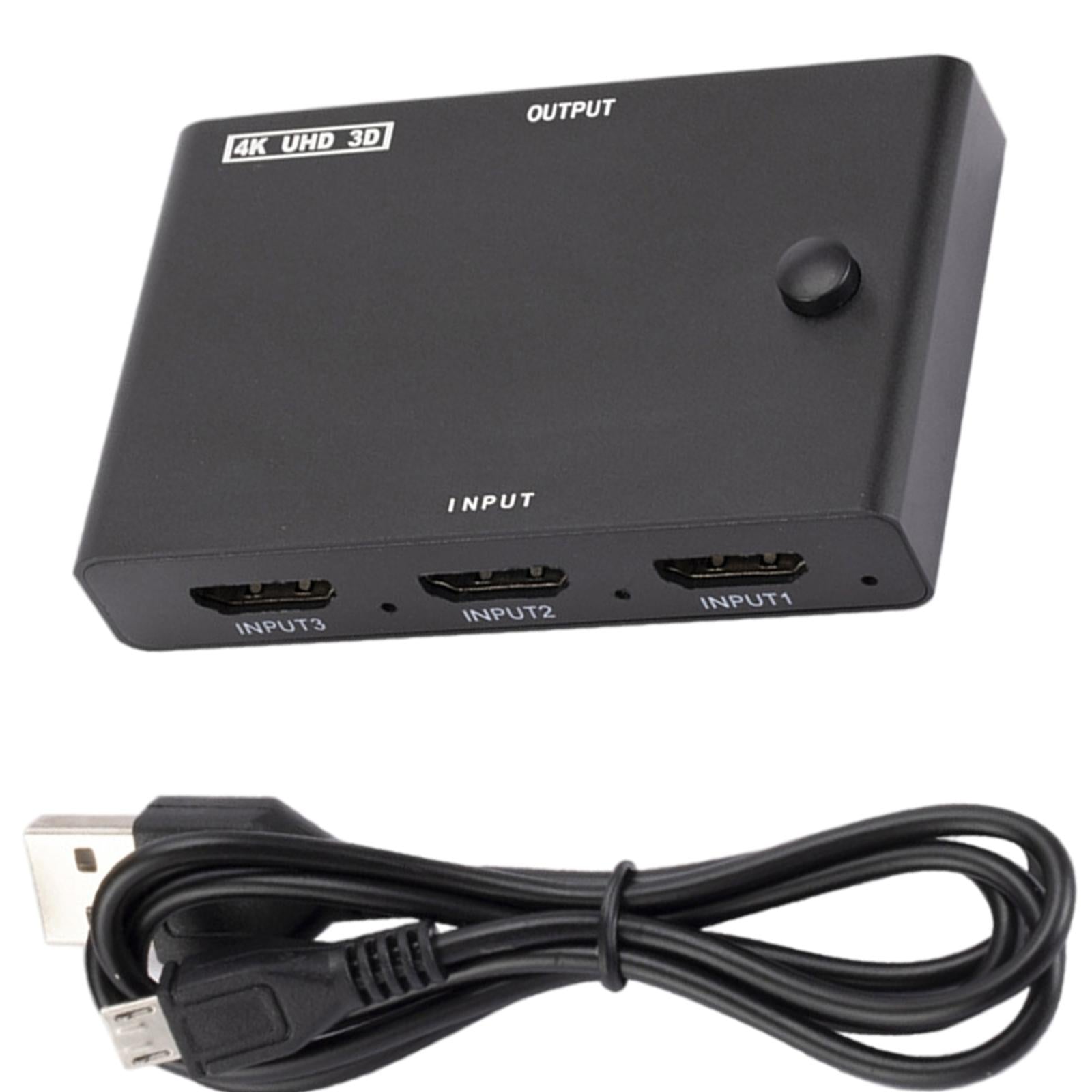 3 in 1 Out HDMI Switcher 4K 2K Fast Transmission Plug and Play for PC HDTV