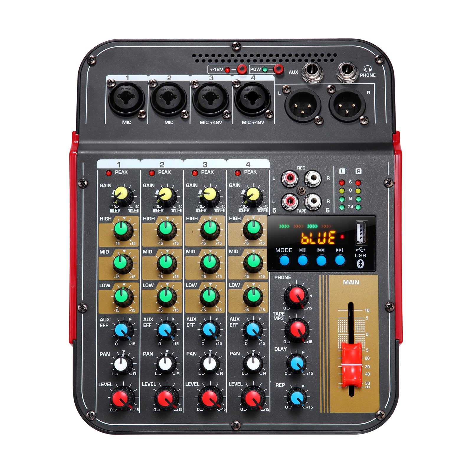 MG4 Mini Audio Mixer Sound Bluetooth Compact 4-Channe for Singing DJ Studio