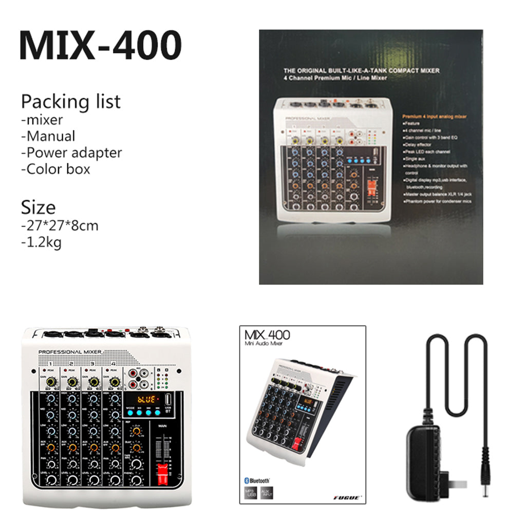 Audio Mixer 6-Channel Stereo Computer PC Input MP3 for Recording Webcast