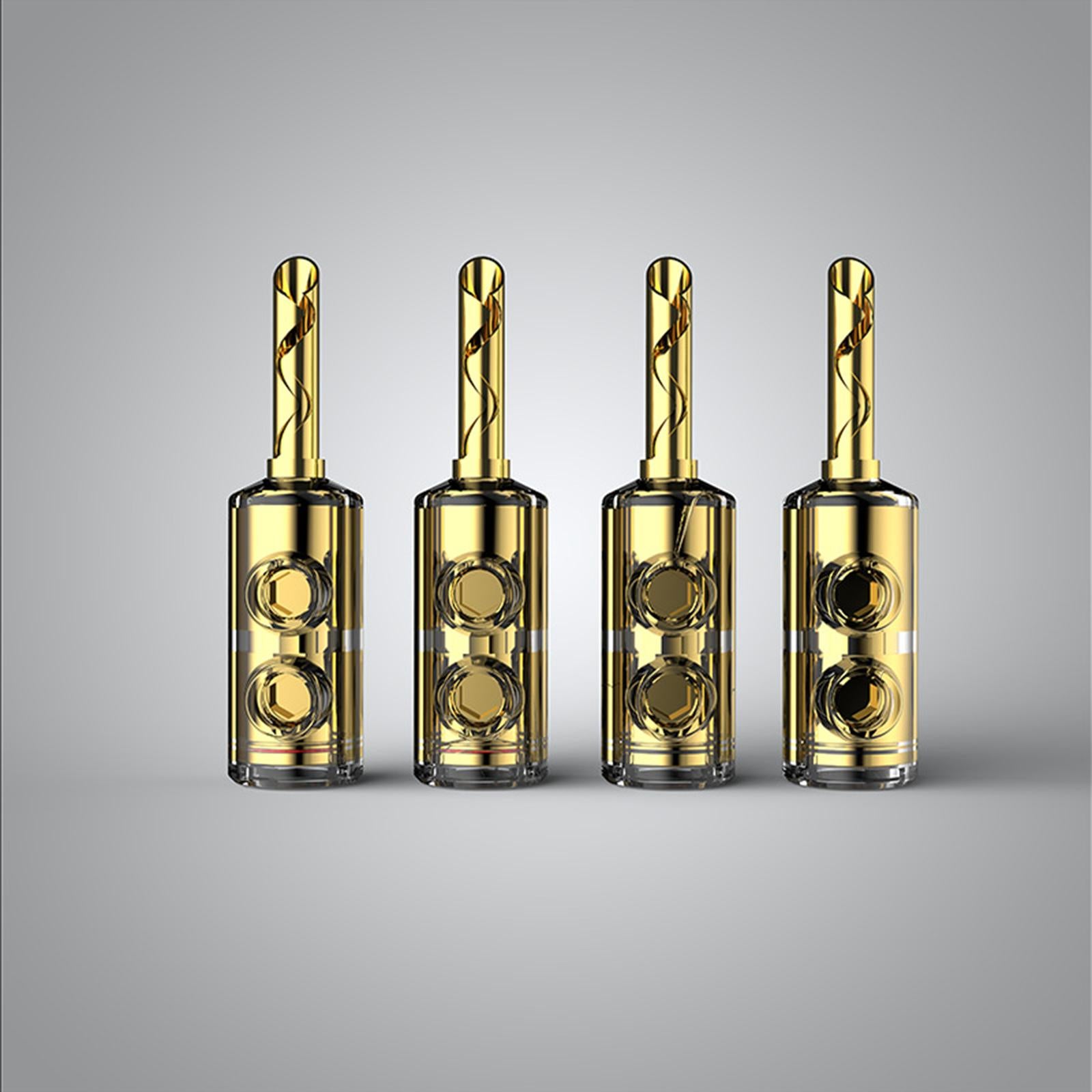 5.7mm Banana Plug Speaker Wires Screw Lock Copper Terminal Connectors B511G Gold Plated
