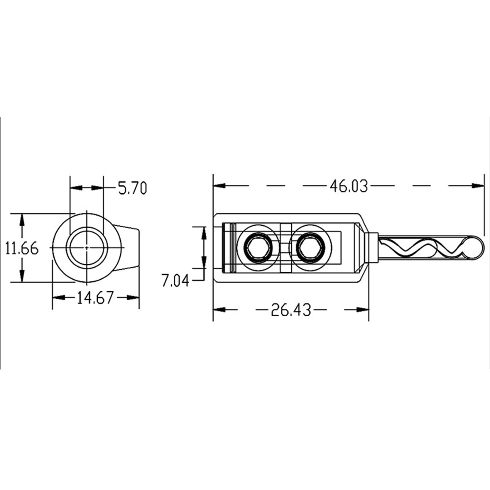 5.7mm Banana Plug Speaker Wires Screw Lock Copper Terminal Connectors B511G Gold Plated