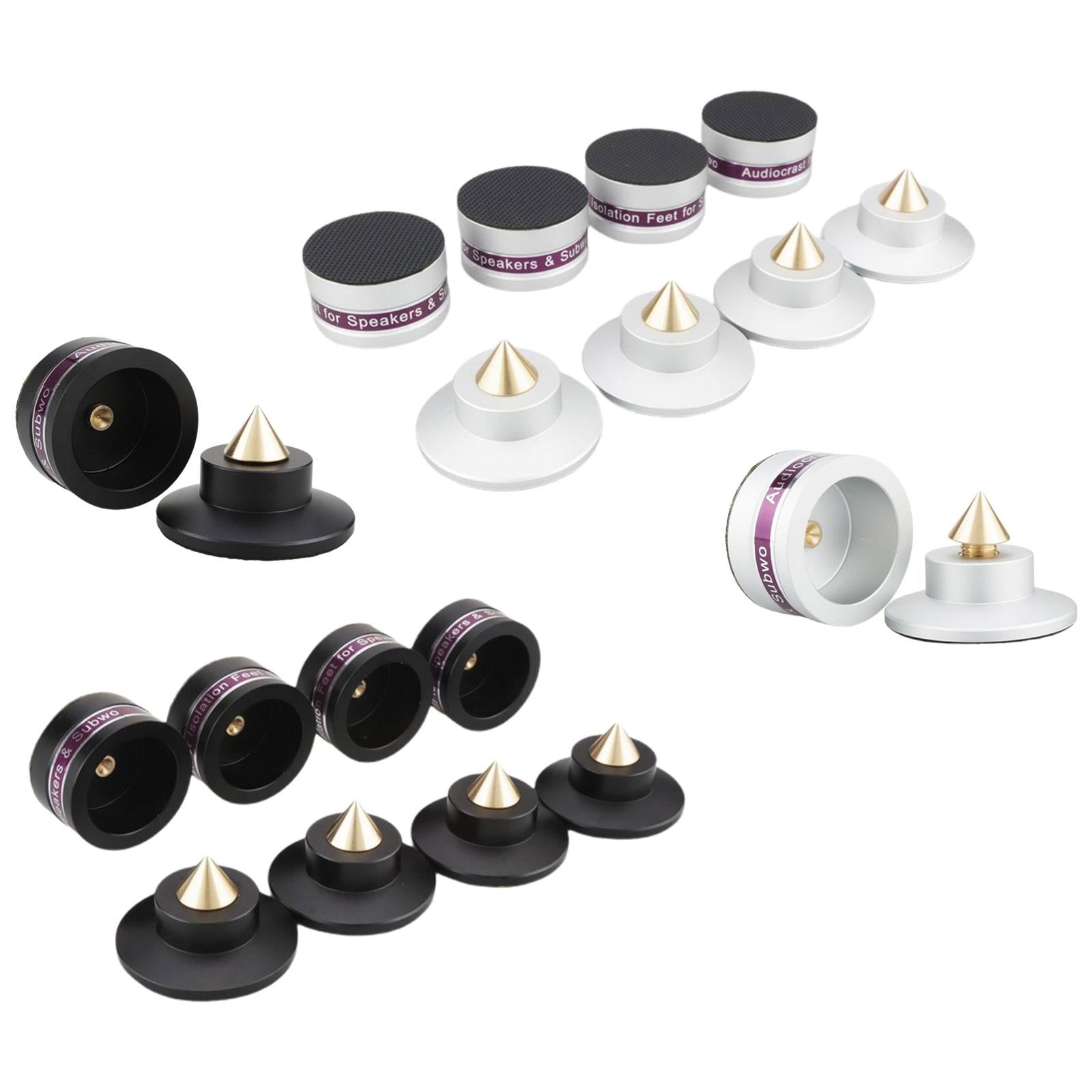 Aluminum Speaker Isolation Spikes Stand Base for Turntables Amp Black 1pc