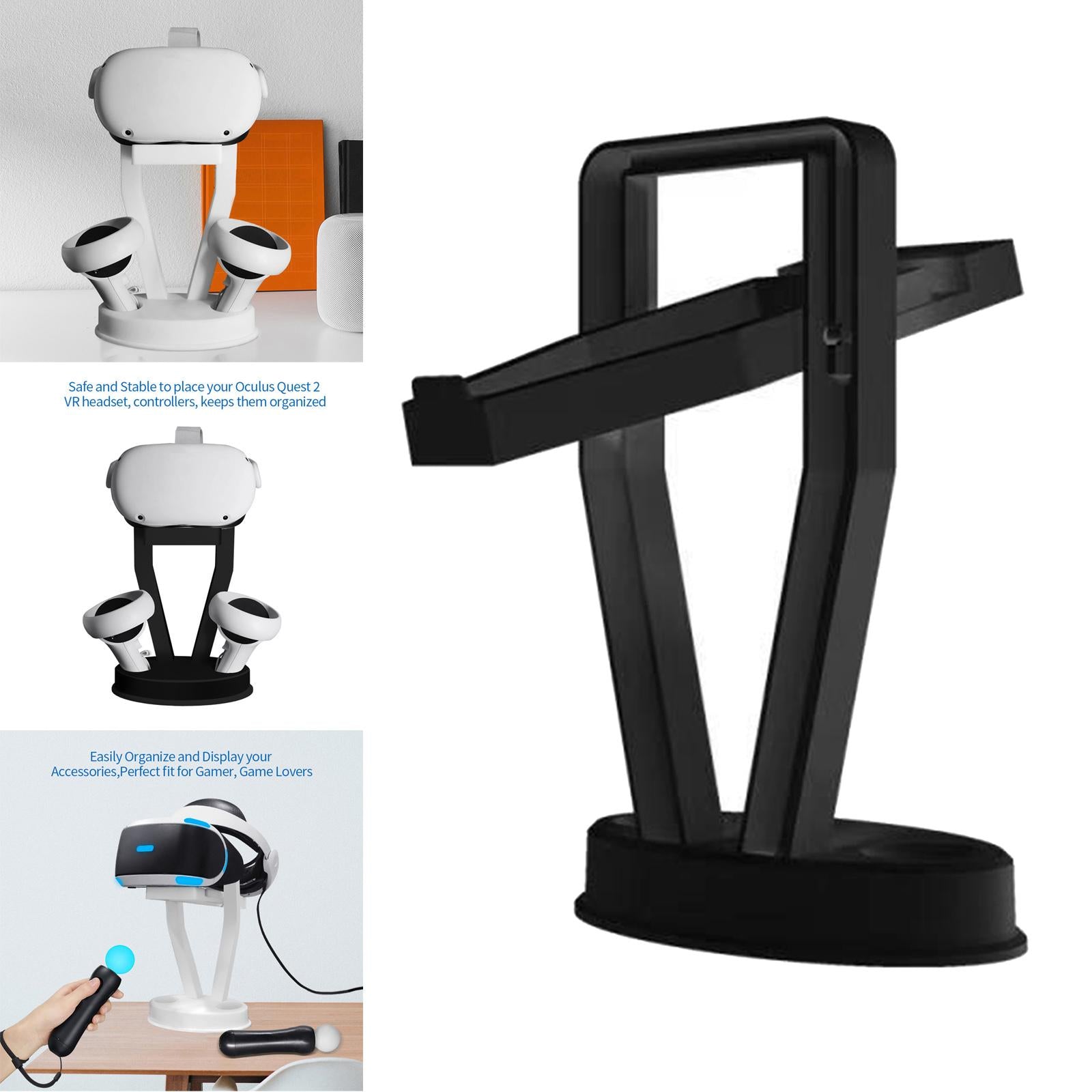 VR Headset Display Stand Accessories Stable for Quest 2/PS VR Headset Black