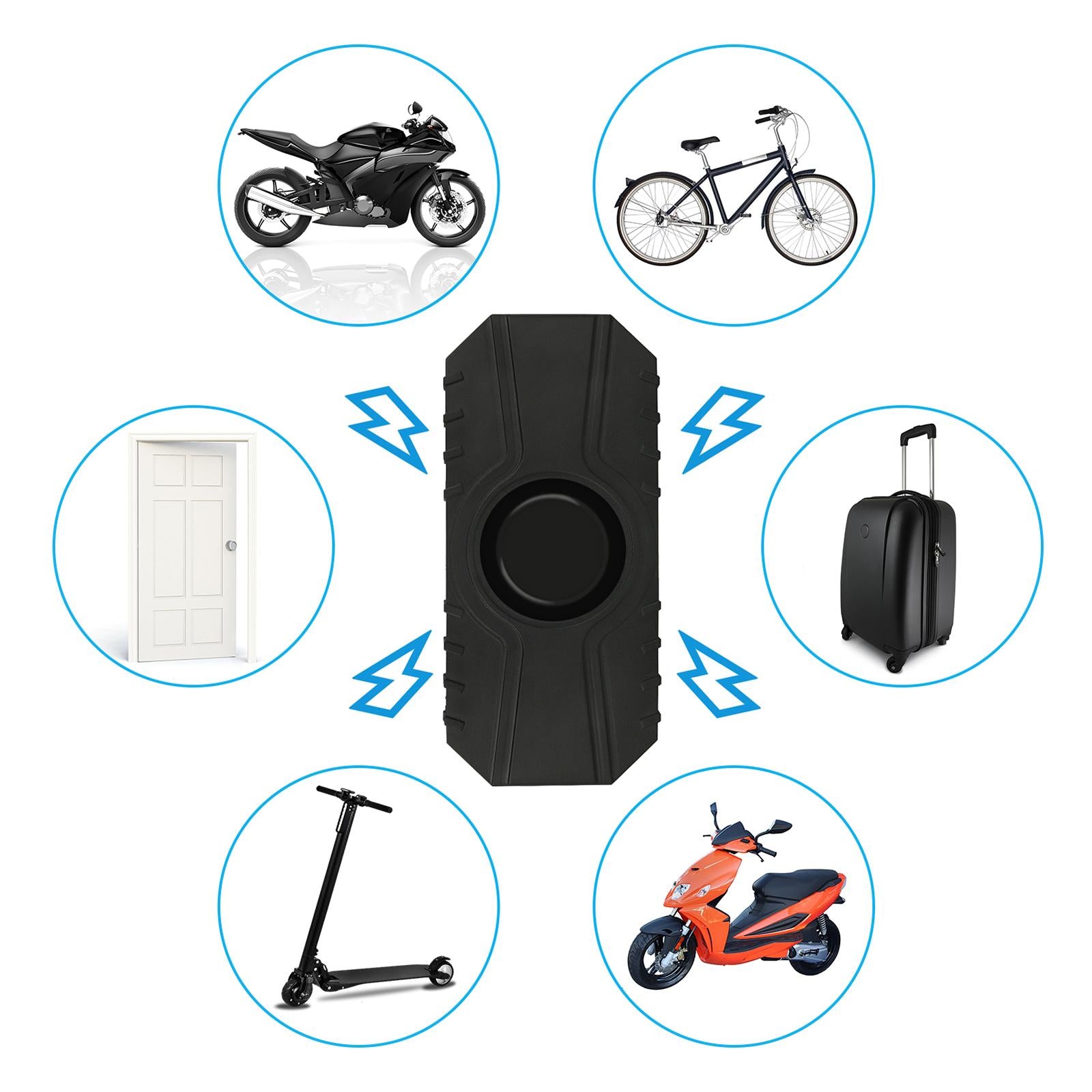 Bike Alarm Loud 113dB Wireless Vibration IP55 Waterproof with 1x remote
