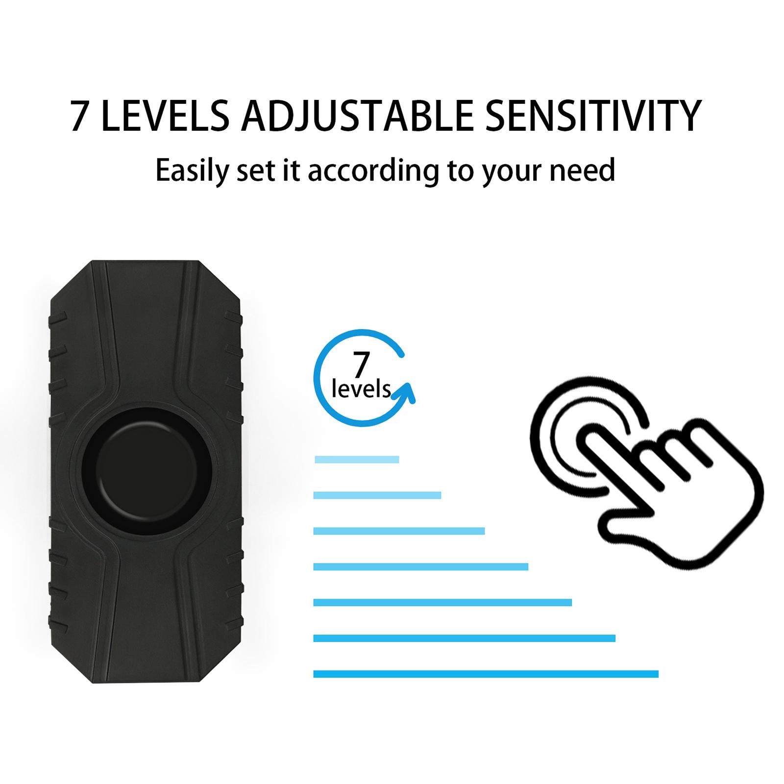 Bike Alarm Loud 113dB Wireless Vibration IP55 Waterproof with 1x remote