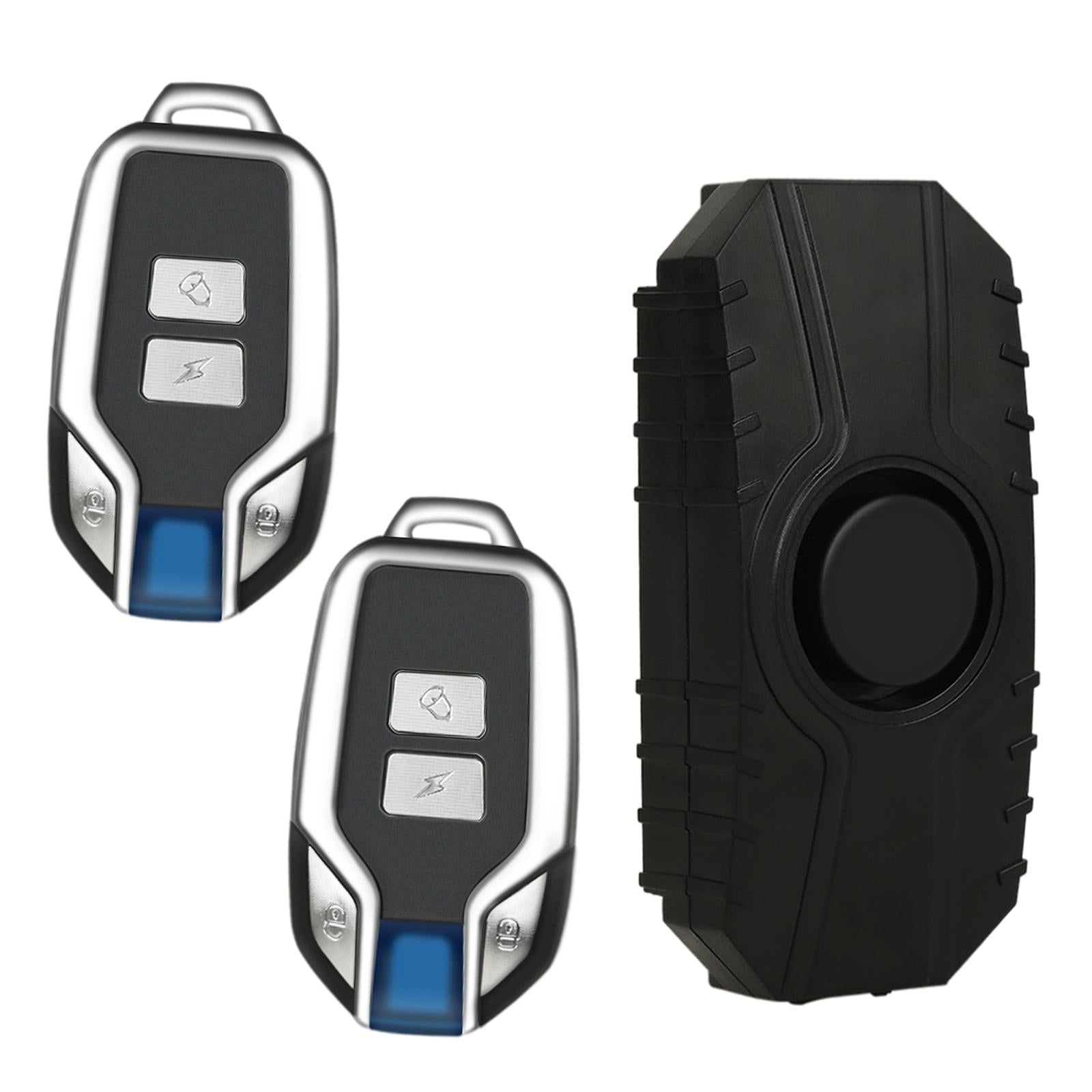 Bike Alarm Loud 113dB Wireless Vibration IP55 Waterproof with 2x remote