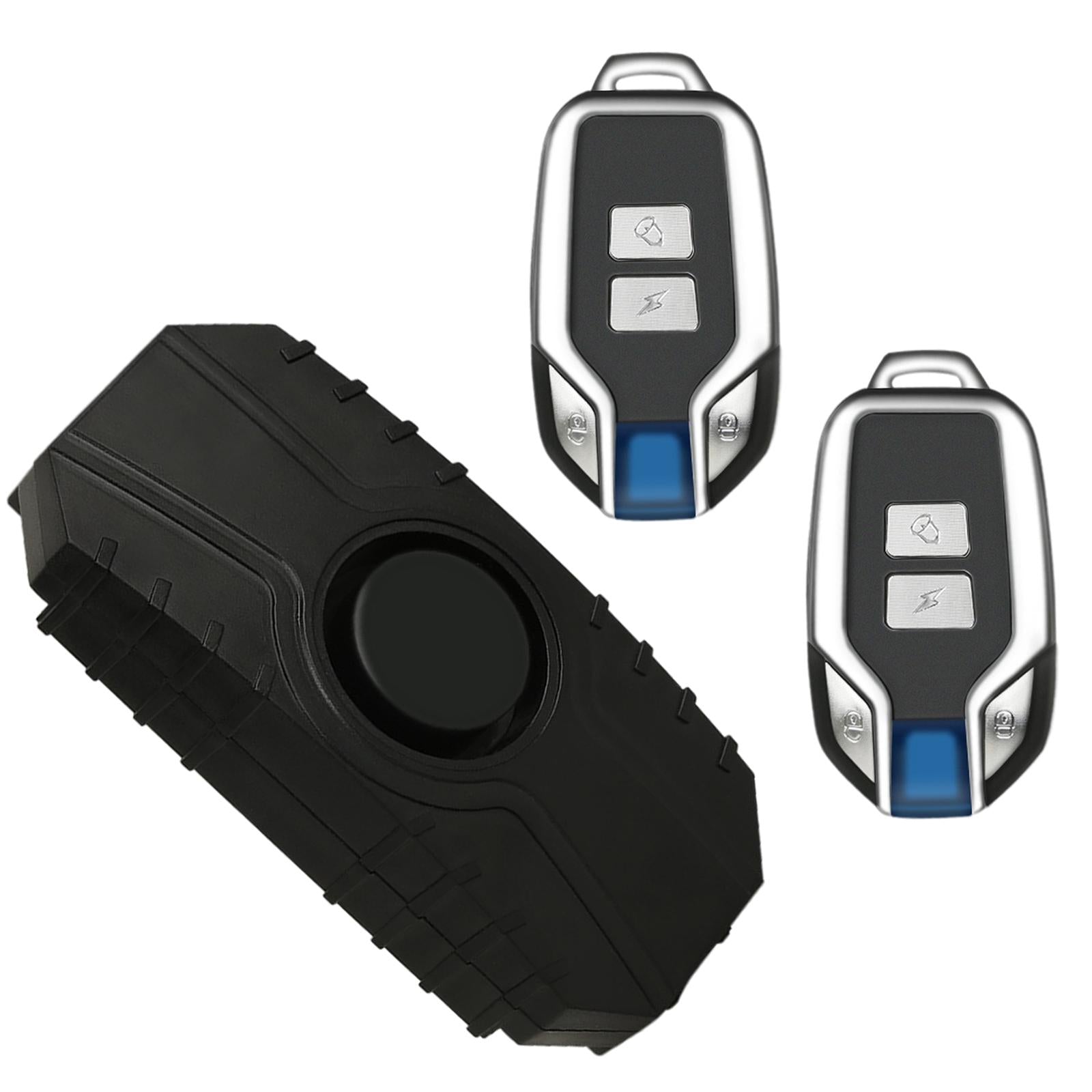 Bike Alarm Loud 113dB Wireless Vibration IP55 Waterproof with 2x remote