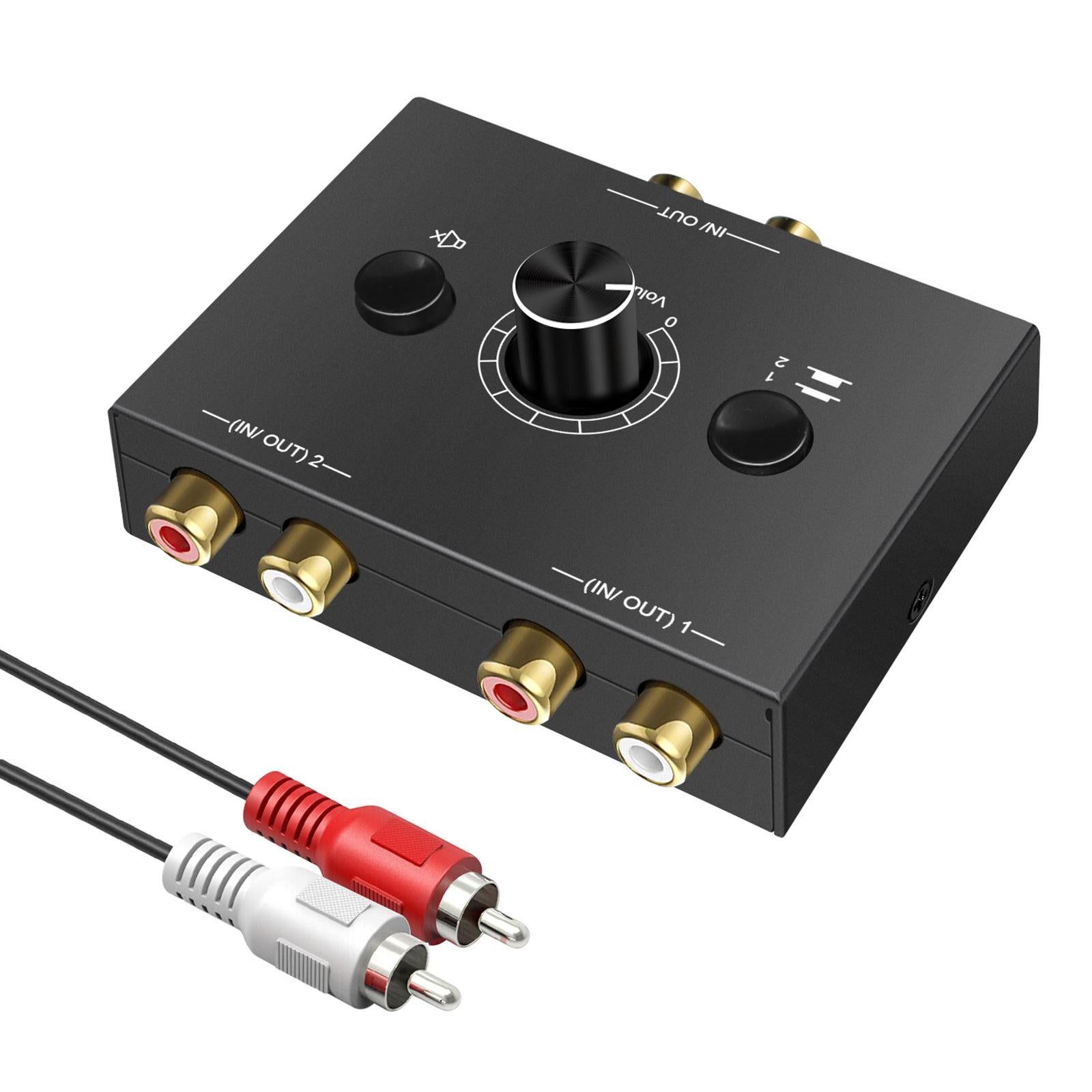 L / R Stereo Audio Switcher No External Power Required Portable for Office