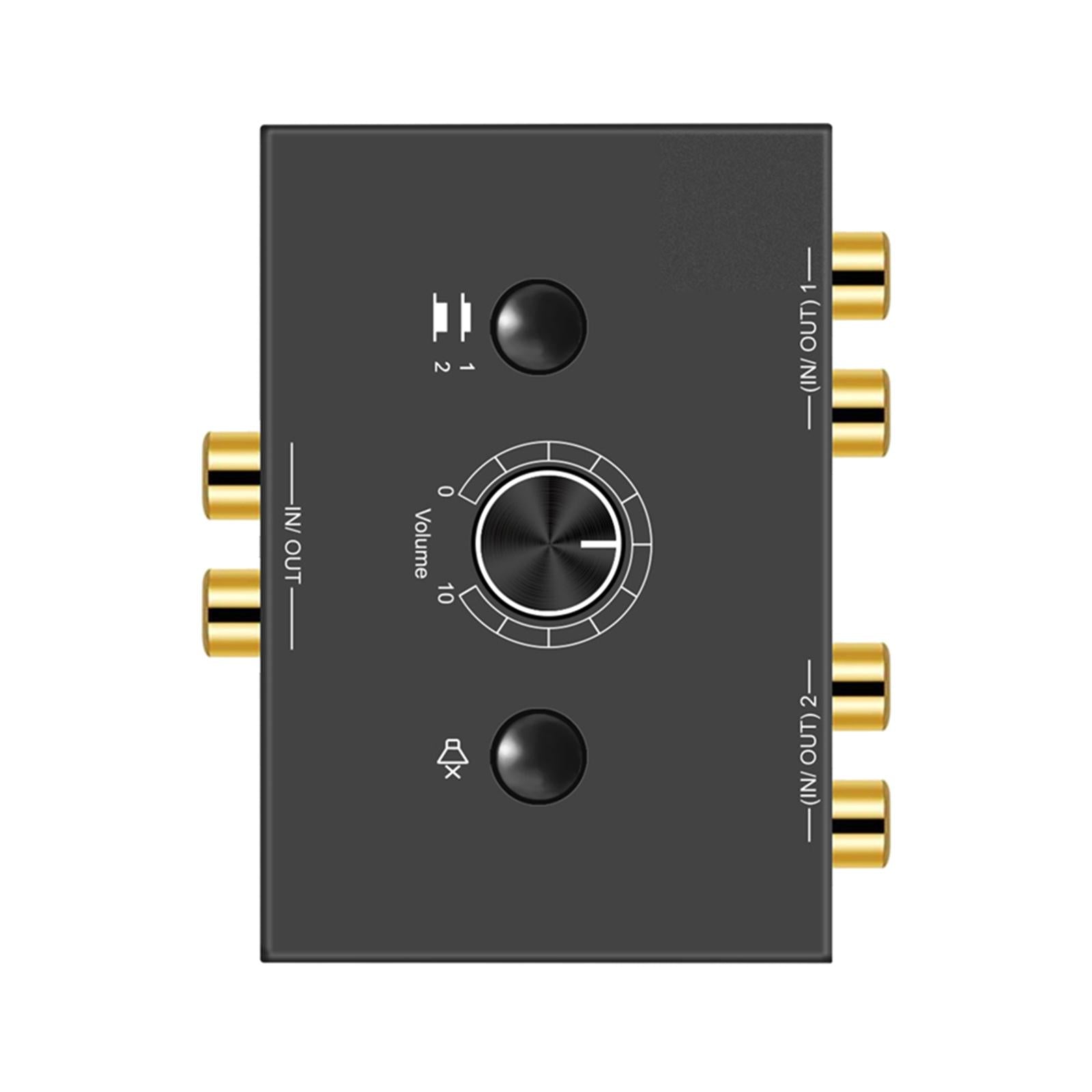 L / R Stereo Audio Switcher No External Power Required Portable for Office