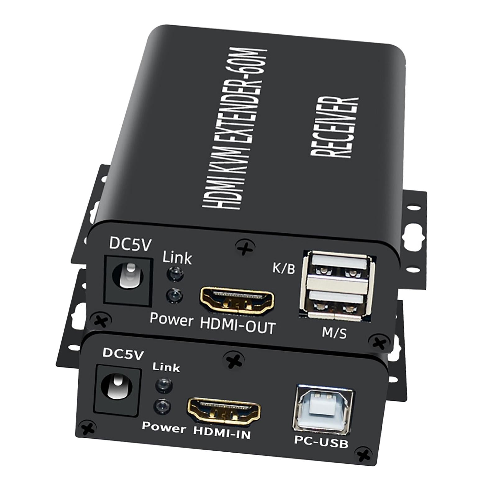 HDMI KVM Extender 60M Transmitter Receiver Plug Type UK