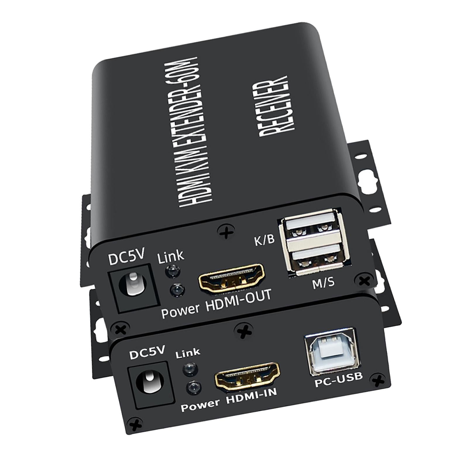 HDMI KVM Extender 60M Transmitter Receiver Plug Type EU