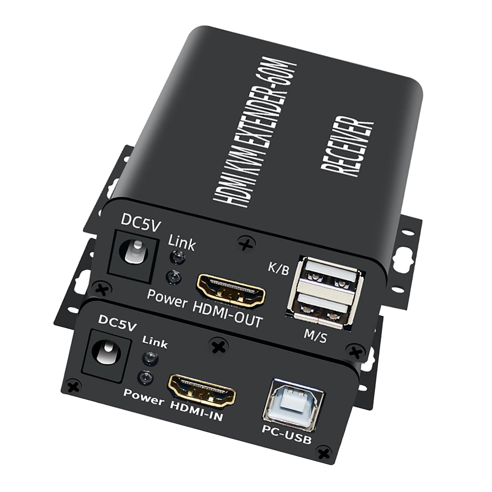 HDMI KVM Extender 60M Transmitter Receiver Plug Type EU